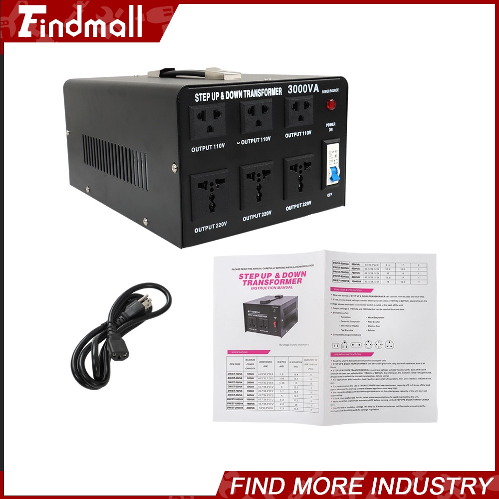 3000W Voltage Converter Transformer Step Up/Down 110V-120V to/From 220-240V