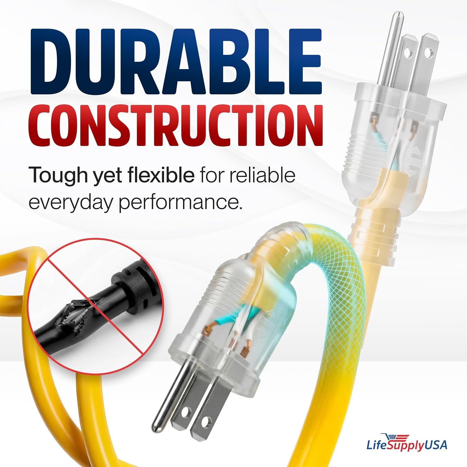 Outdoor/Indoor Extension Cord 10/3 Gauge Ultra Heavy Duty 3 Prong SJTW