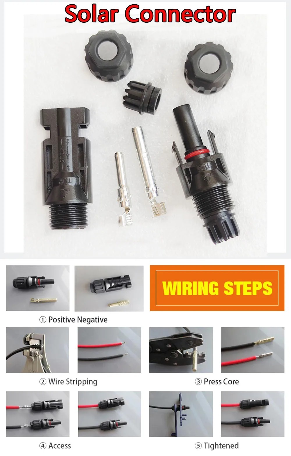 10Set Male Female Wire Cable Connector Set Solar Panel Waterproof Connector