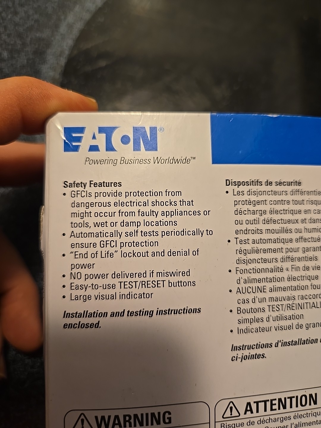 Eaton (3-pack) 15 Amp 125 Volt White Indoor GFCI Wall Outlet SGF15W-3-LW