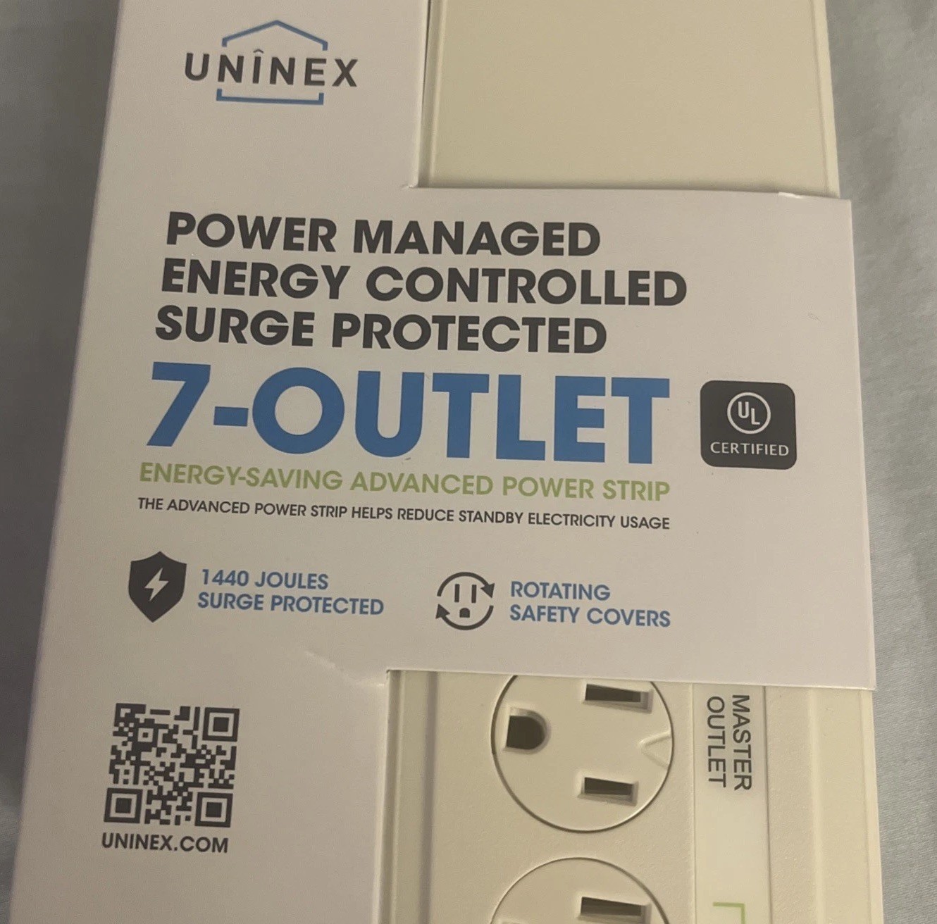 NEW -UNINEX POWER MANAGED ENERGY CONTROLLED SURGE PROTECTOR 7-OUTLET 1440 JOULES