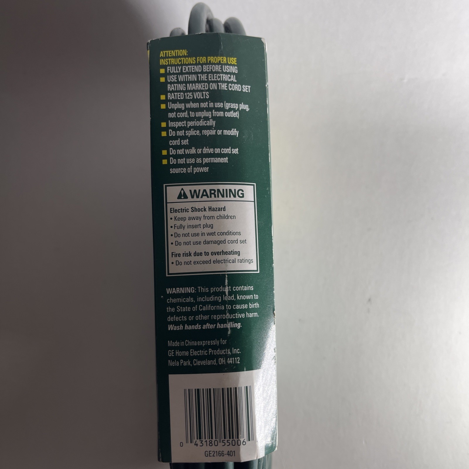 GE General Purpose 40 ft. Grounded Cord Brand New with Tags. (Green)