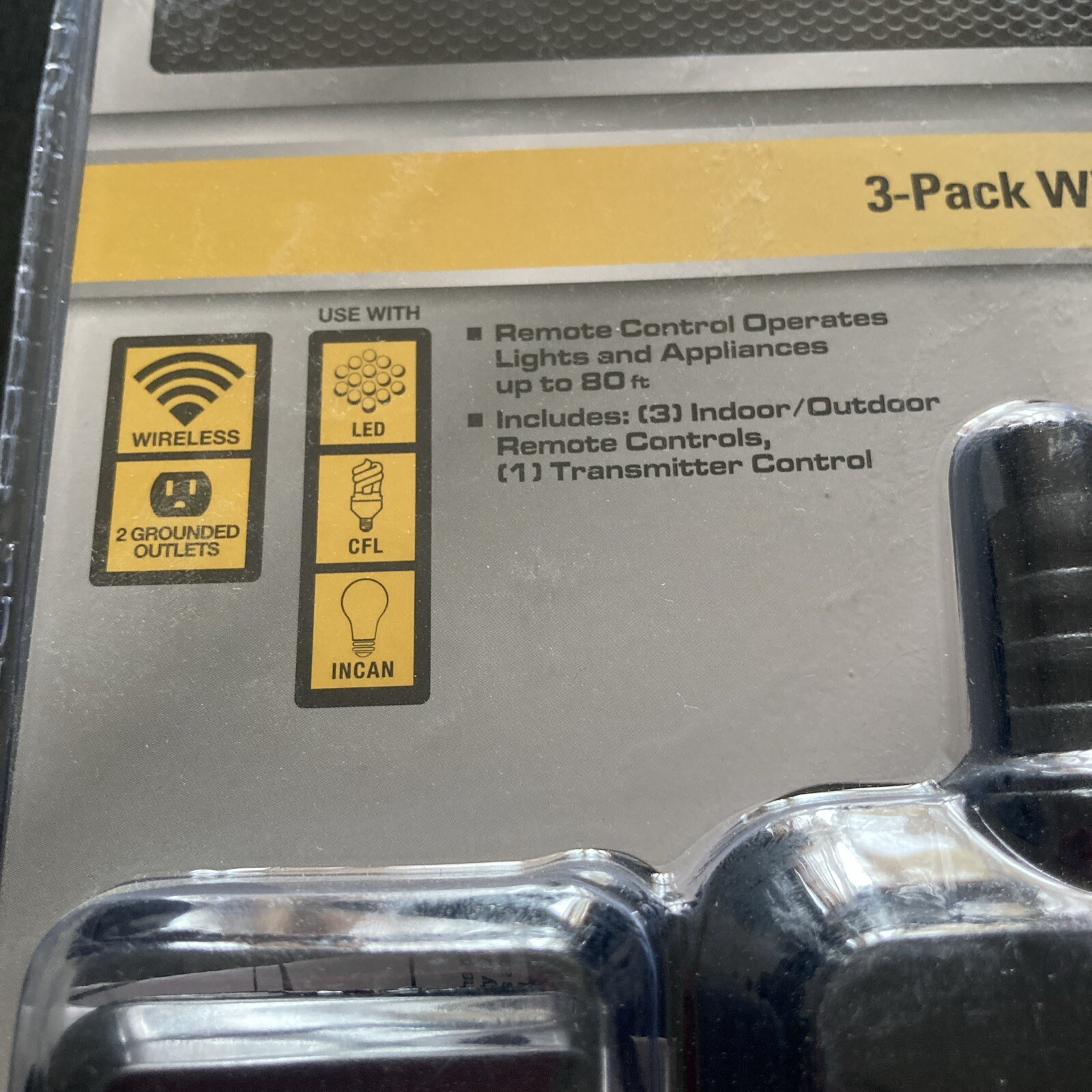 Defiant 3-Pk Wireless Indoor/Outdoor Remote Control Switch with 3 Receivers