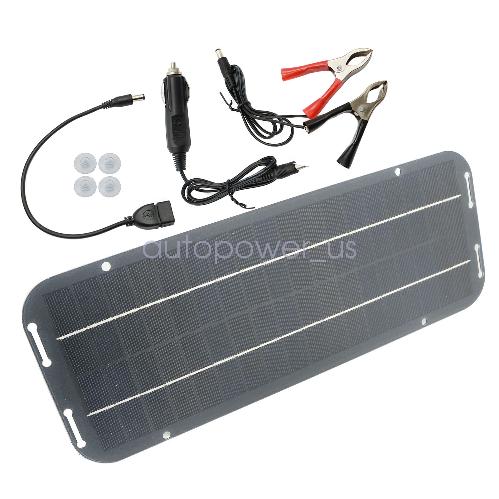 30W Solar Panel 12V Trickle Charger Battery Charger Kit Maintainer Boat Car RV