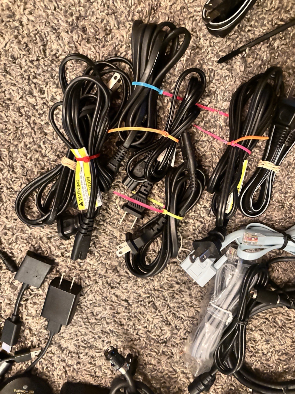 Laptop power Adapters AC Power Cords HDMI RCA Ethernet Cables Coaxial Cables LOT