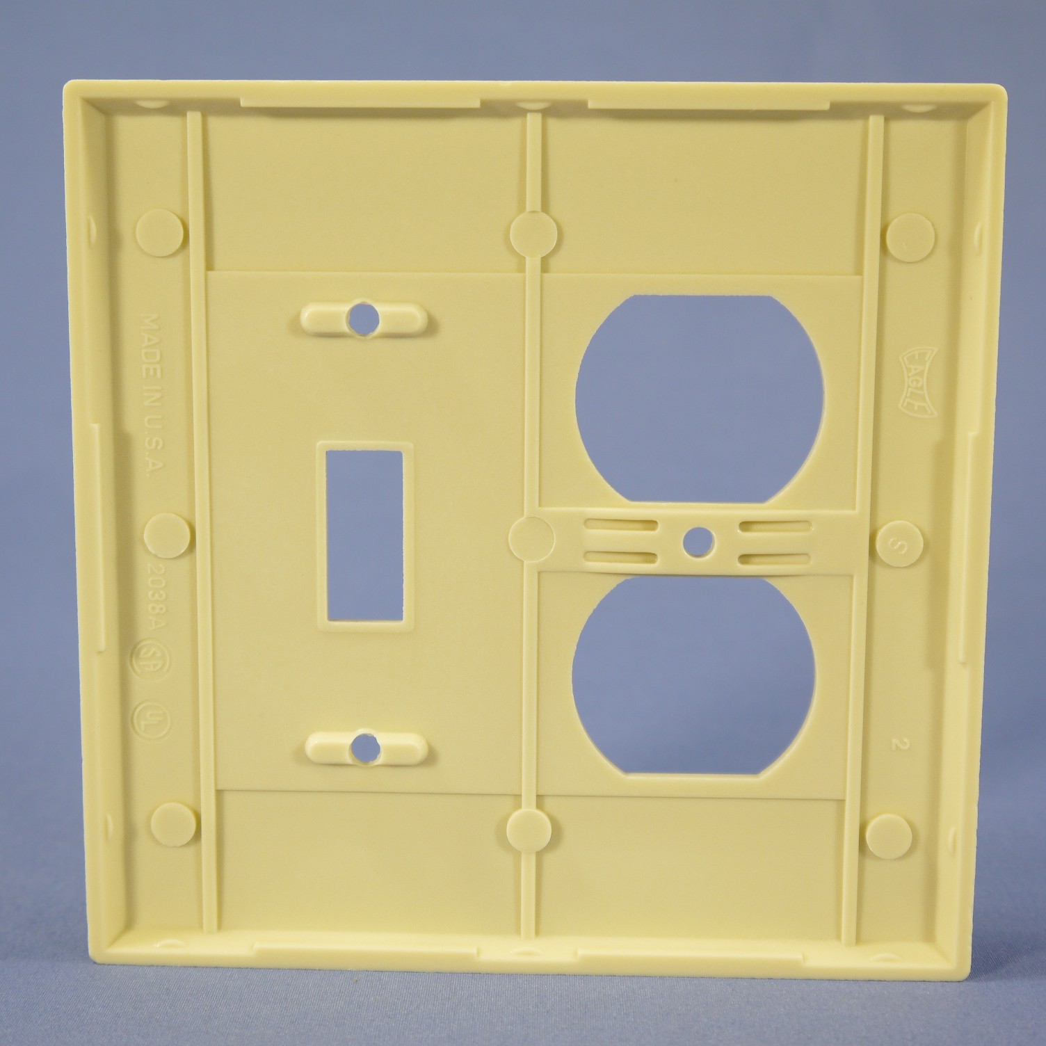 Eagle 2038V Ivory 2-Gang Toggle Duplex Plastic Mid-Size Wallplate Cover 2-pack