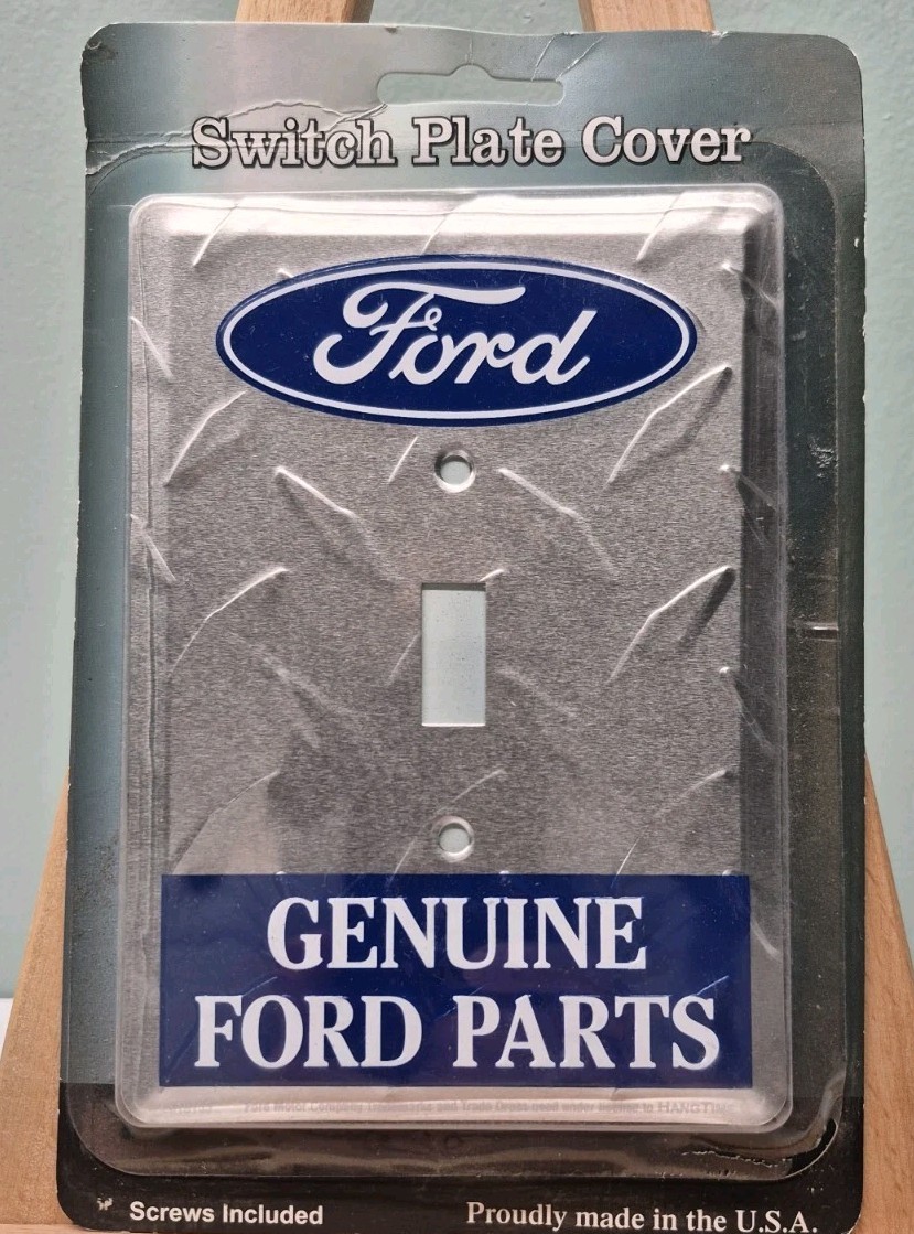 Ford | Diamond Plate | Aluminum Single Light Switch Plate | NEW Old Stock