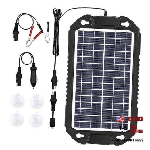 Car Battery Trickle Charger & Maintainer 12V Waterproof Solar Panel Power 8W