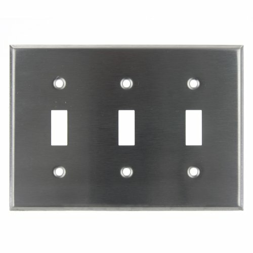 Sunlite 50635-SU E103/S 3 Gang Toggle Switch Plate, Steel