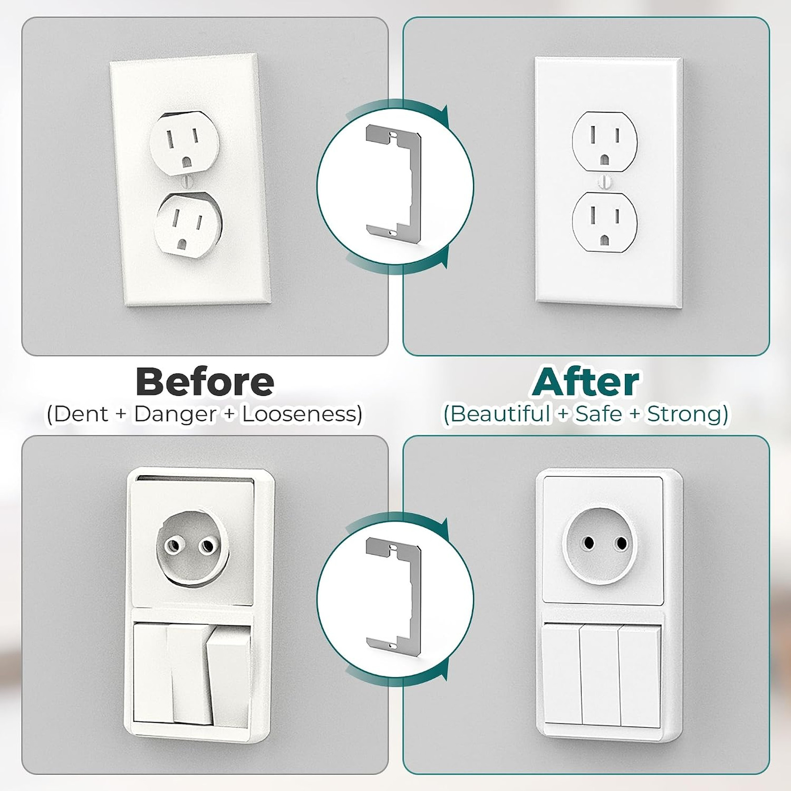 Wall Plate Spacers Metal Outlet Shims for Electrical Boxes Leveling Plates 15
