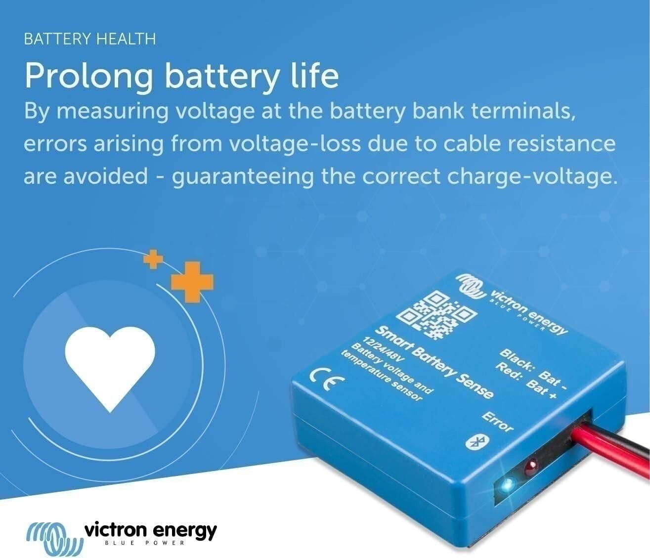 Victron Energy Smart Battery Sense, Voltage and Temperature Sensor, Long…