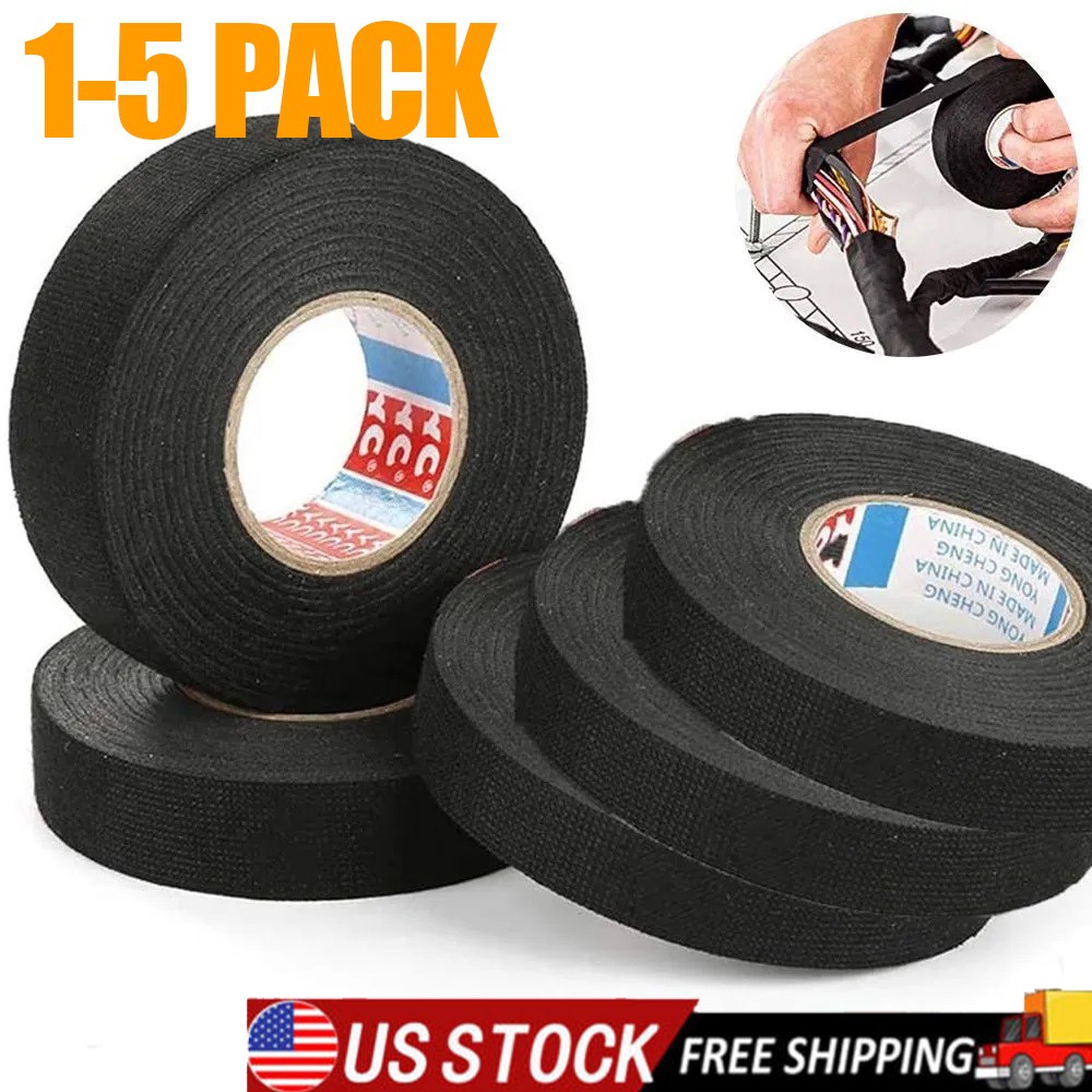 1-5pcs Wire Harness Automotive Cloth Tape, Adhesive Resistance Heat Proof Tape