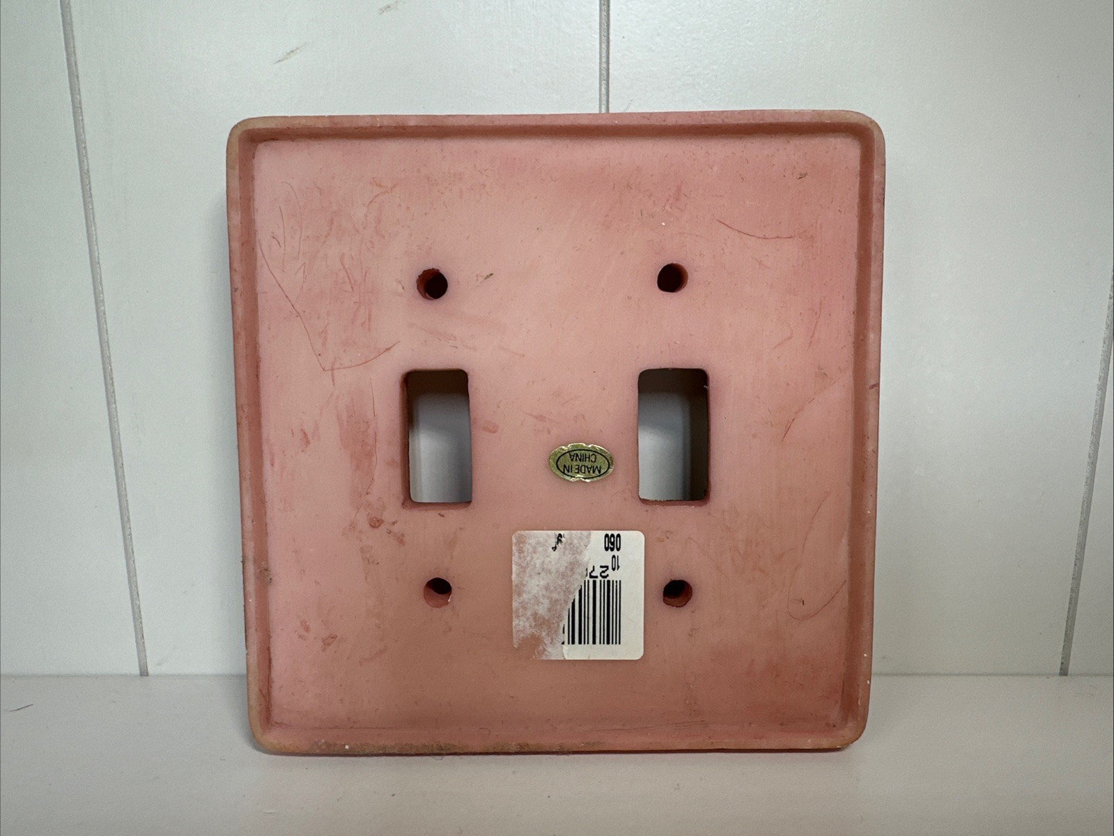 Vintage Pink Rose Floral Resin Double Light Switch Plate Covers Victorian Shabby
