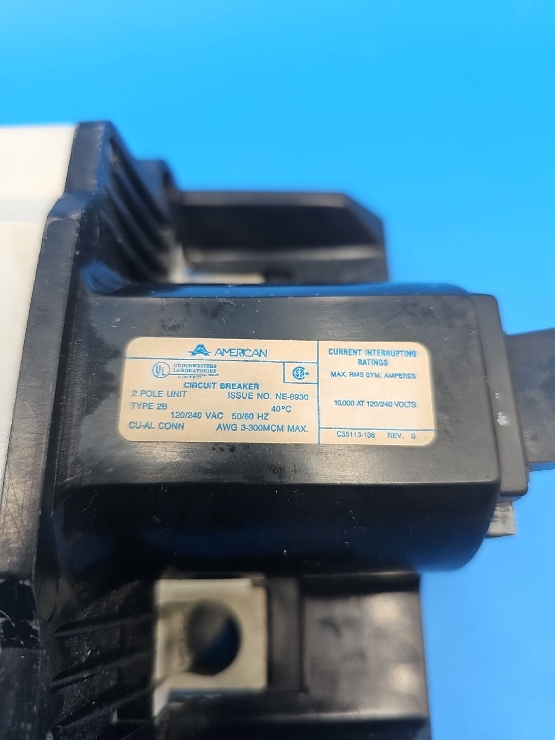 American Federal Pacific Stab-Lok FPE type 2B MAIN 200A Circuit Breaker. 2B200