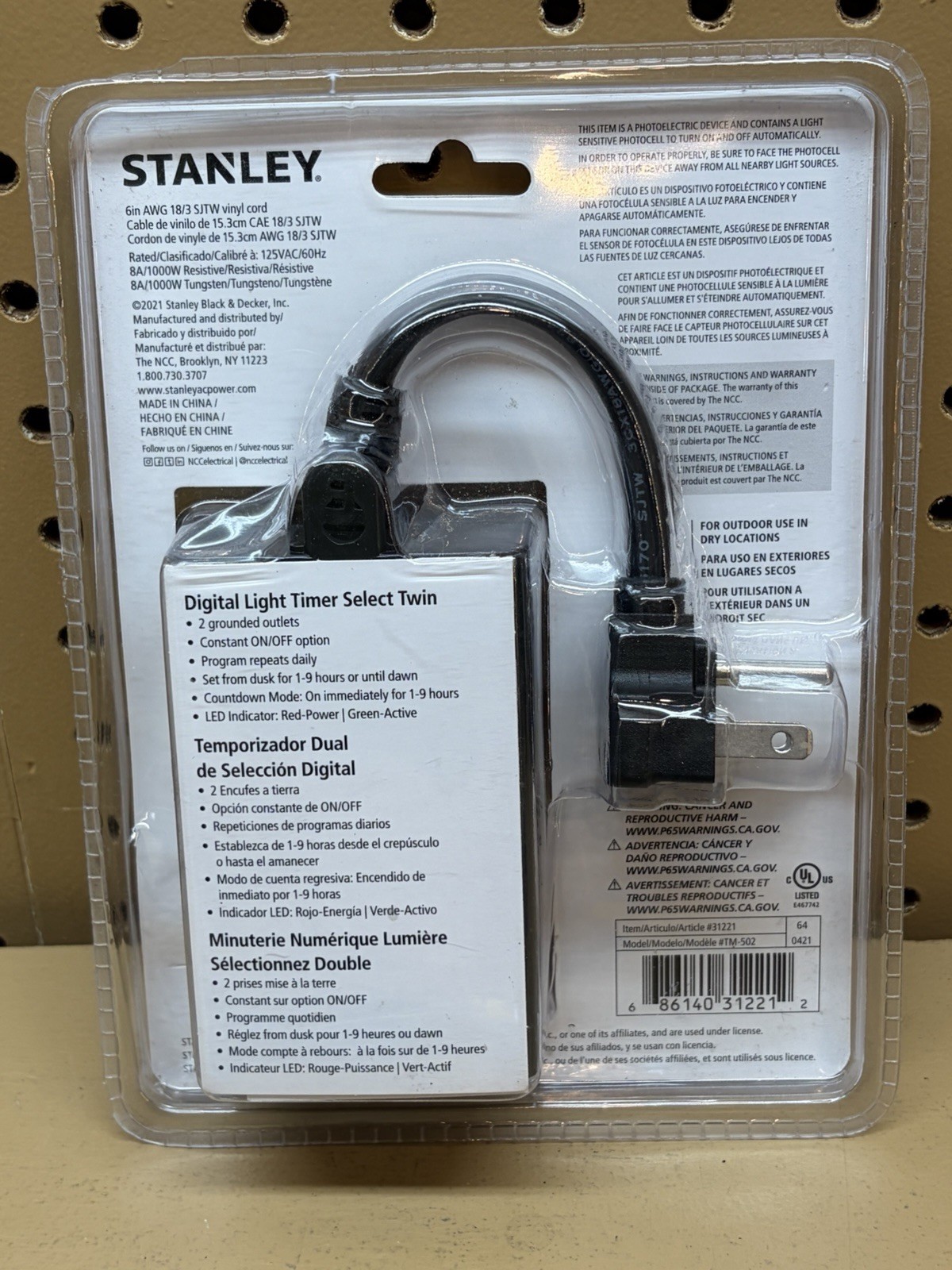 Stanley 31221 Digital LightTimer PhotoCell Photo Electric Digital Outdoor Timer