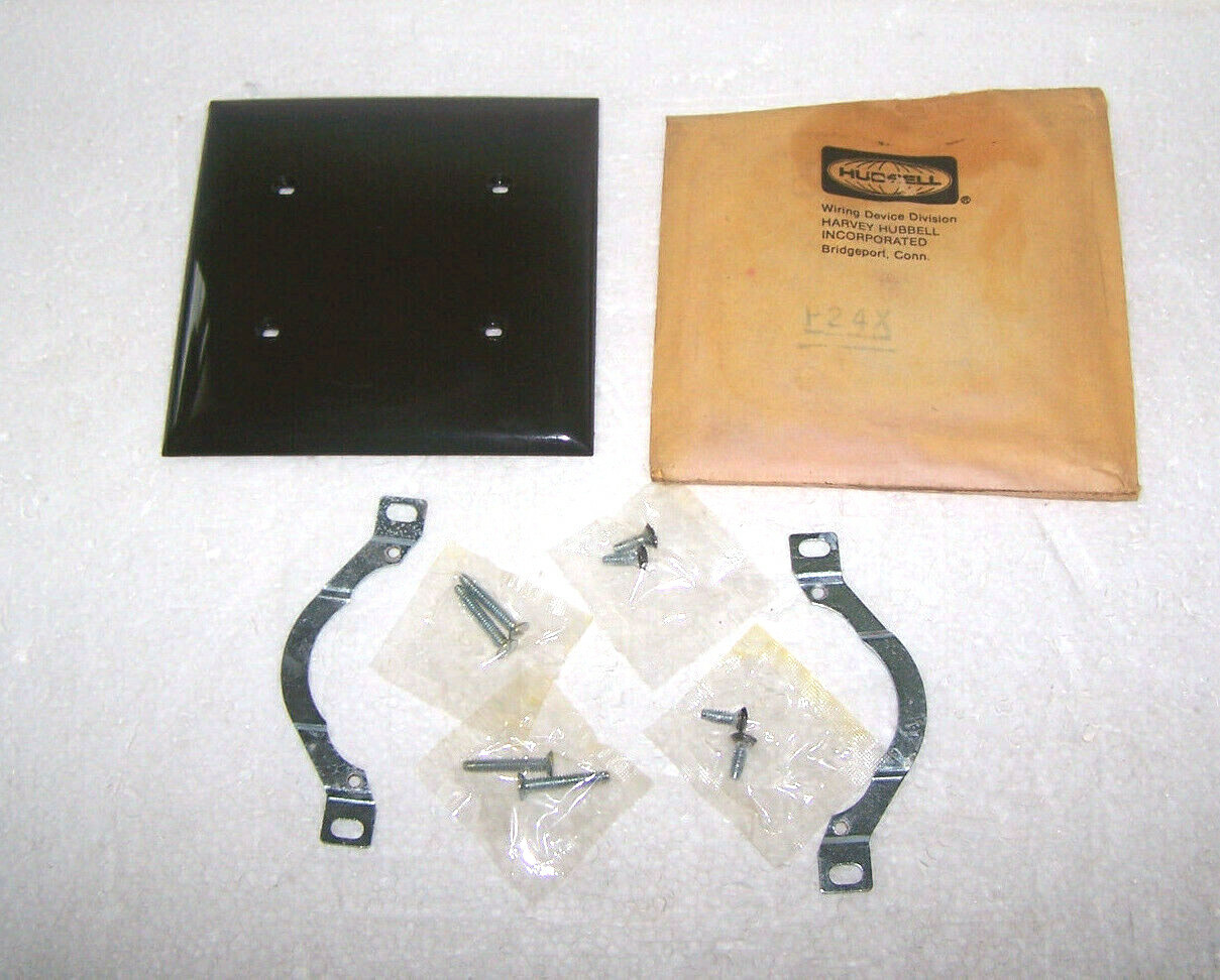 HUBBELL Wall Plate 2-Gang Blank Wallplate Cover P24X Outlet Electrical USA NOS