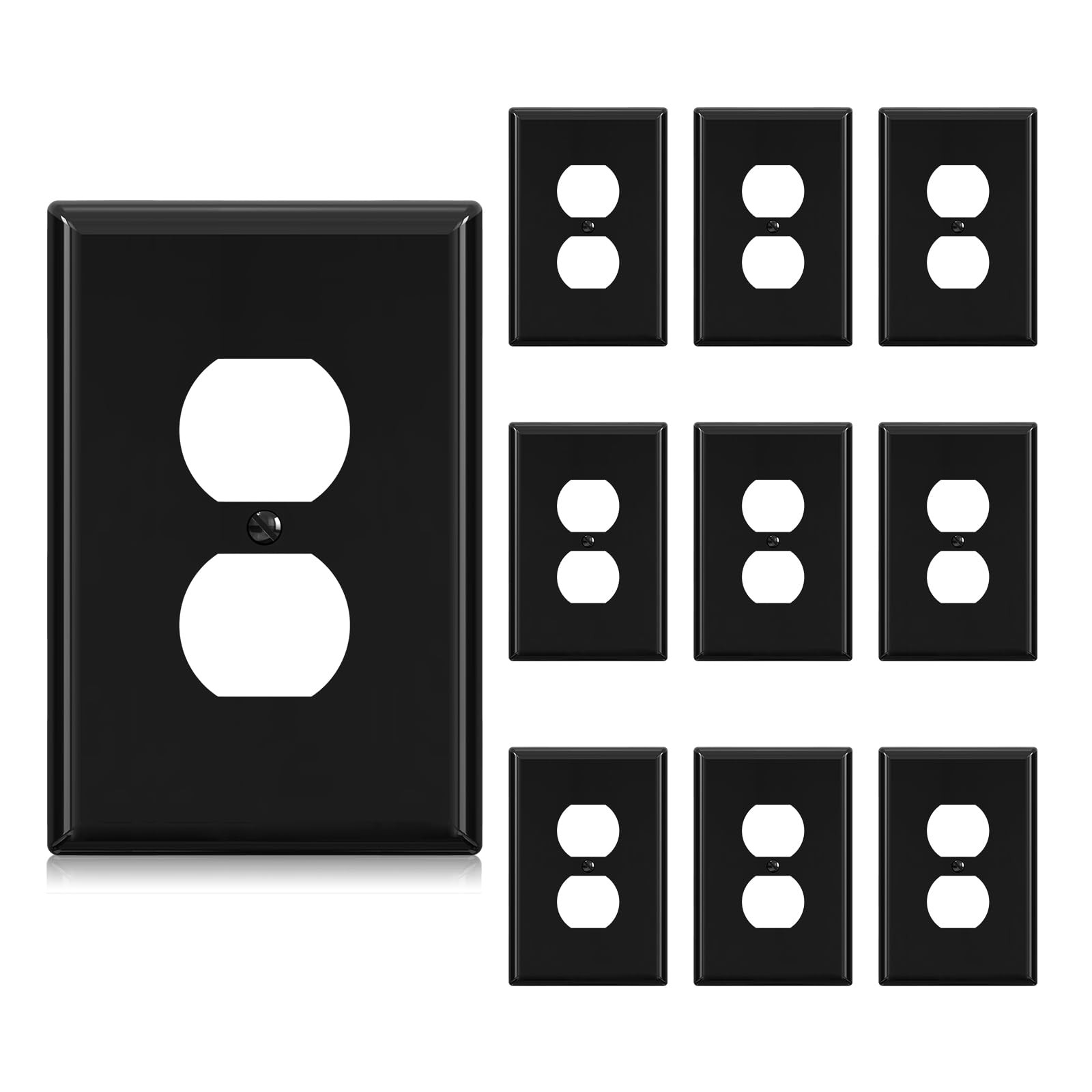 Large Size Outlet Covers, 1-Gang Duplex Wall Outlet Plates, Unbreakable Polyc…
