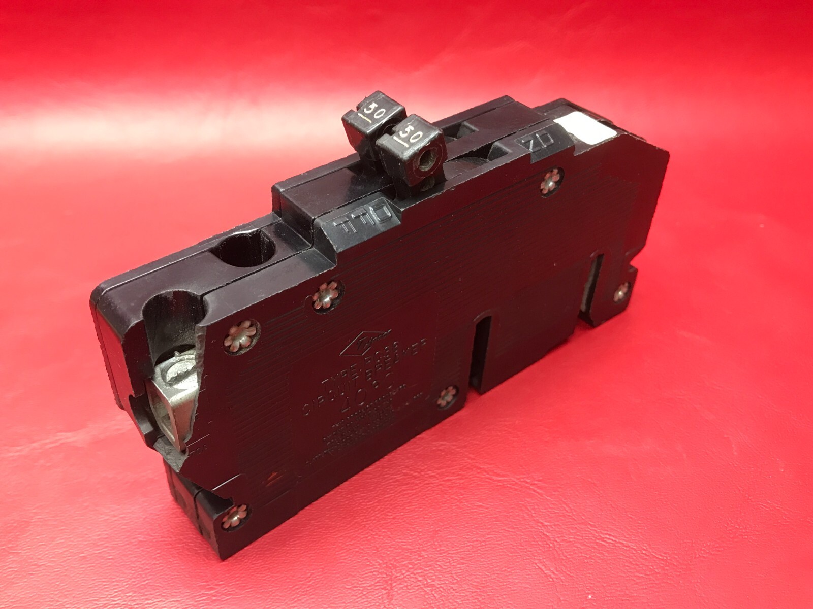 50A ZINSCO branded Sylvania 50 Amp 2 Pole BREAKER RC38 3/4″ Thin Chipped $ave