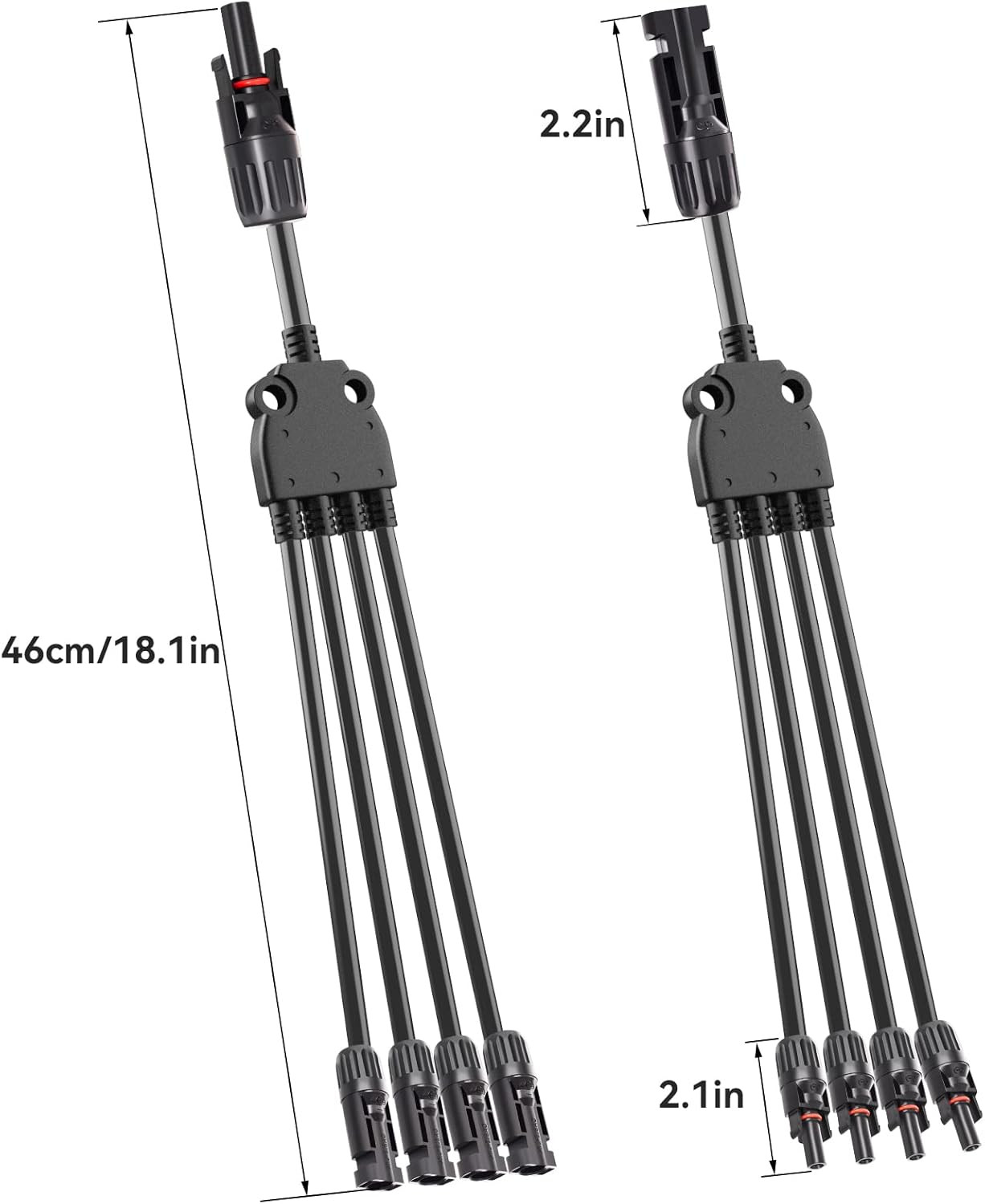 Solar Y Branch Connectors 1 Pair Parallel Connectors 1 to 4 Splitter Cable Wire