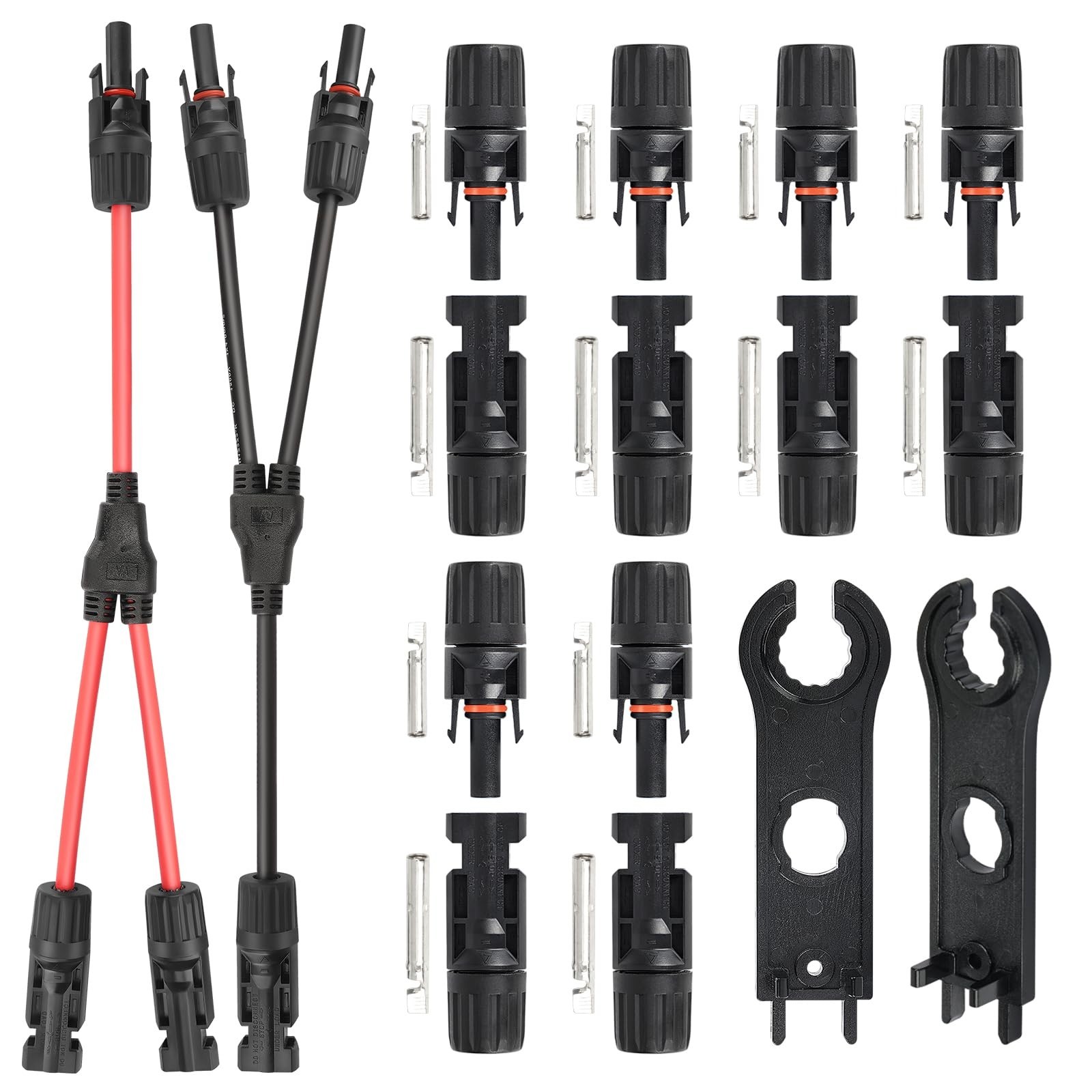 MC4 Solar Panel Connectors, 6 Pairs Male/Female Solar Panel Cable Connectors,…