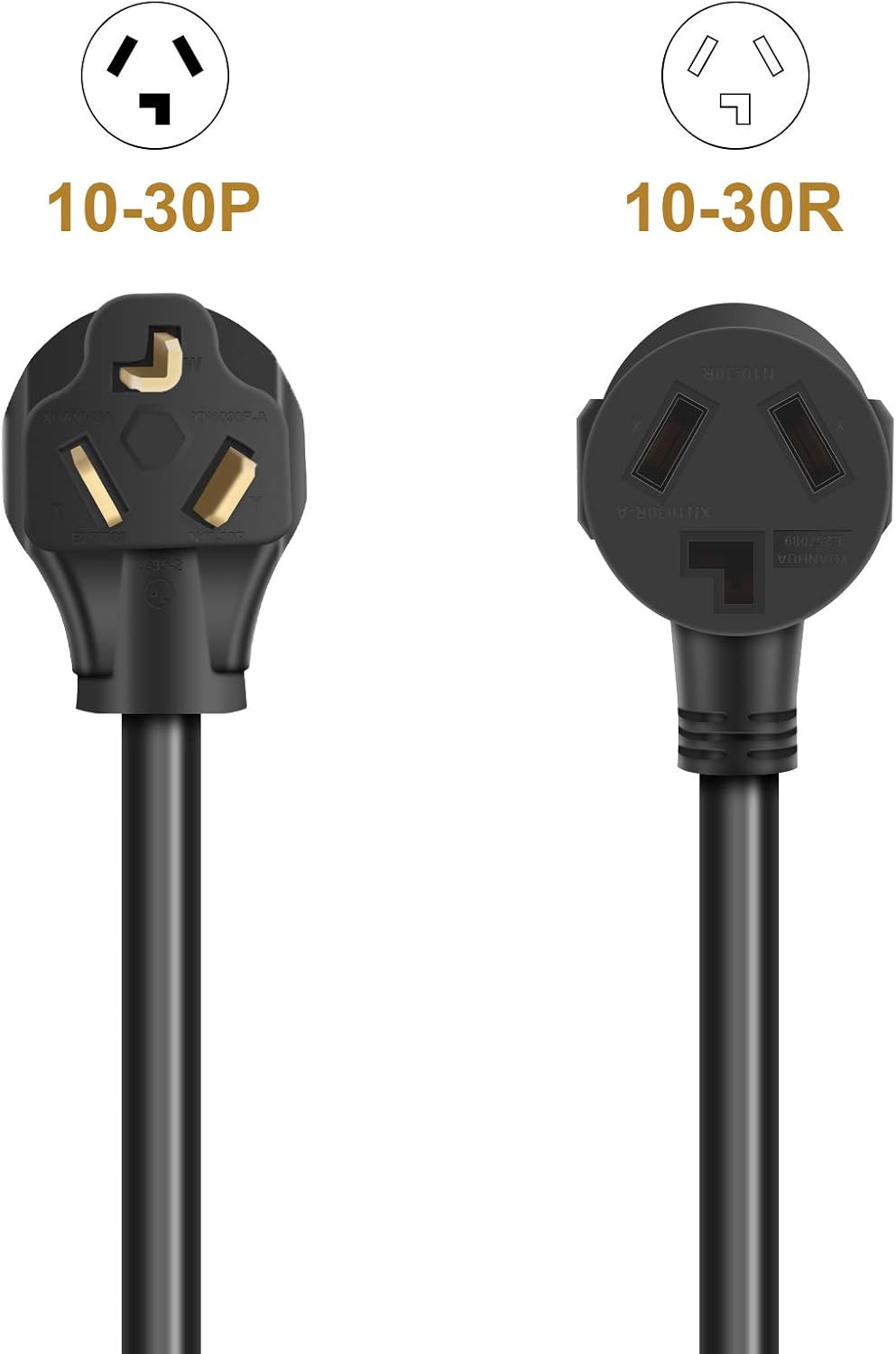 10FT 3 Prong Dryer Extension Cord, 30 Amp NEMA 10-30P to 10-30R EV Extension Cor