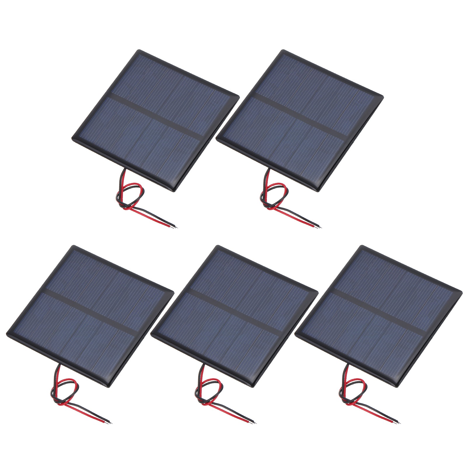5 Pcs 3V 0.63W 210mA Mini Solar Panels with 2 Cable 70mm x 70mm