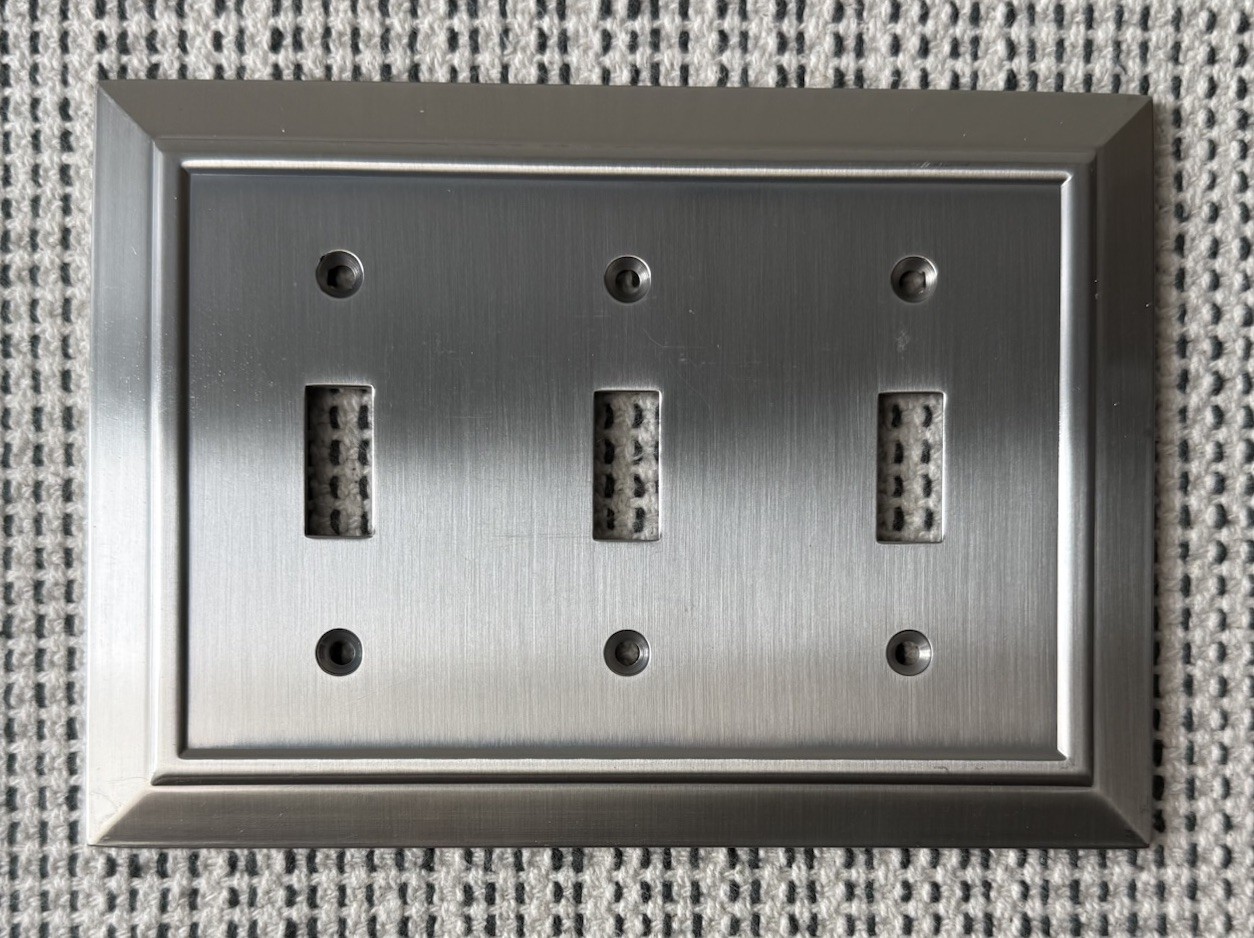 NWD 1Pk 4.75×6.5” Silver Brushed Nickel Triple Toggle Switch Wall Plate Cover
