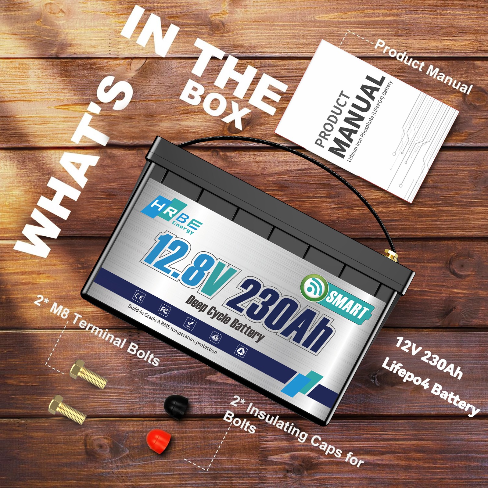 12V 230Ah Bluetooth Low Temp LiFePO4 Lithium Battery 3840WH For RV Marine Solar