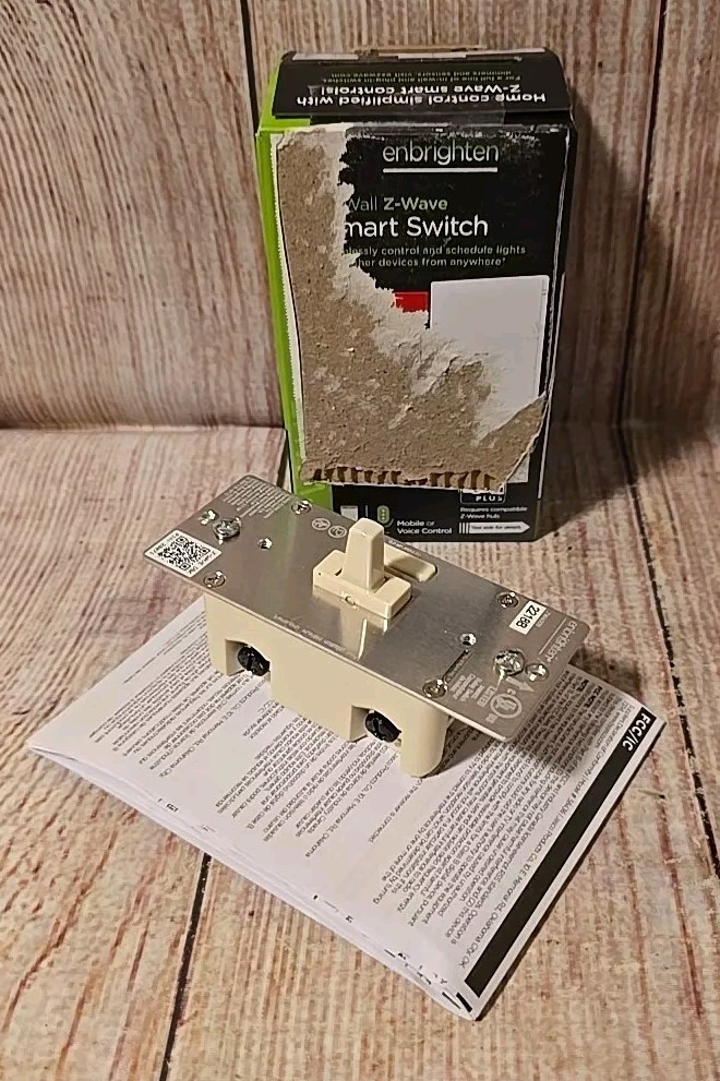 Enbrighten Z-Wave Plus v2 In-Wall Smart Toggle Switch, 700 Series NO FACEPLATE
