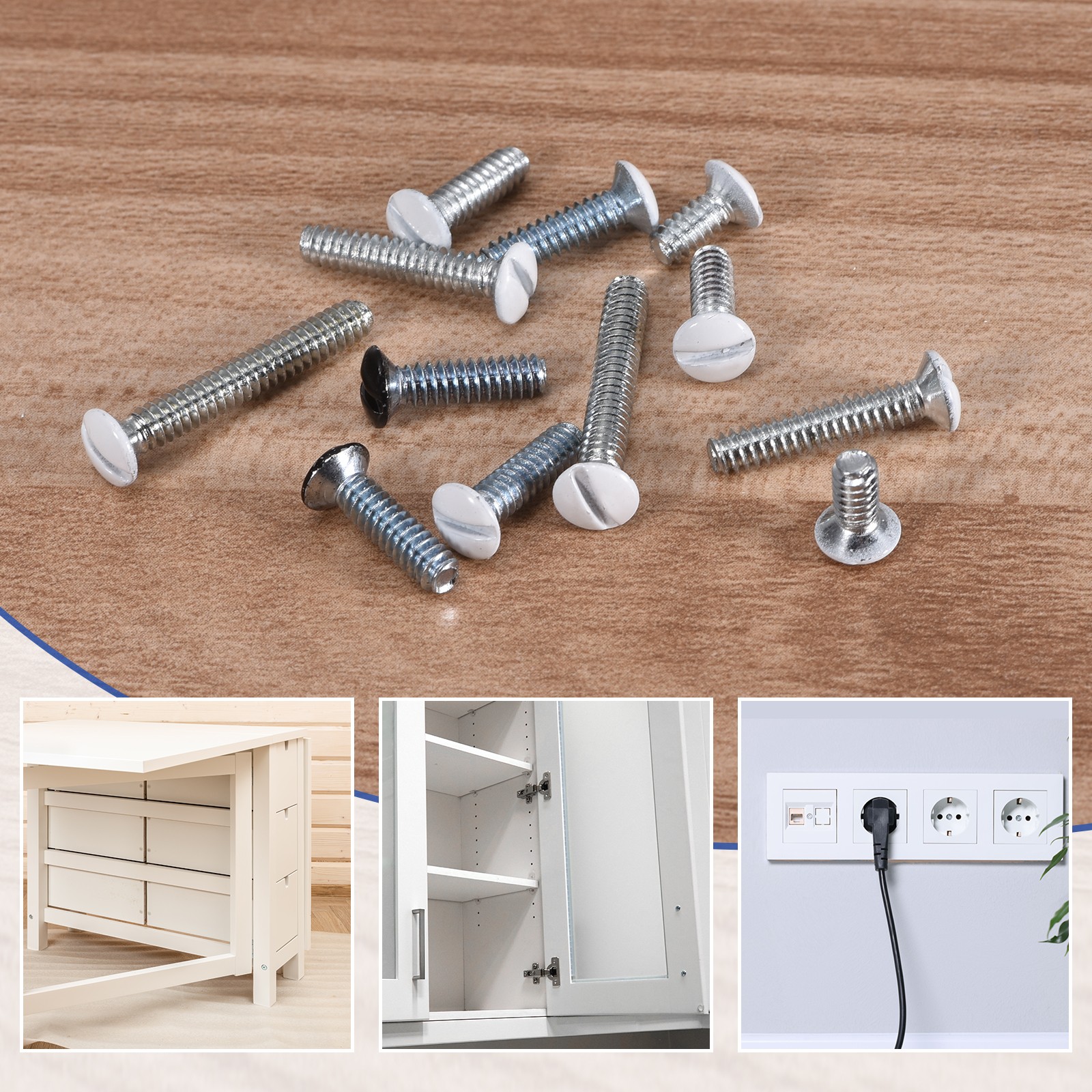 240Pcs Wall Plate Screws 1/2″ Long 6-32 Thread Outlet Screws White Oval Head