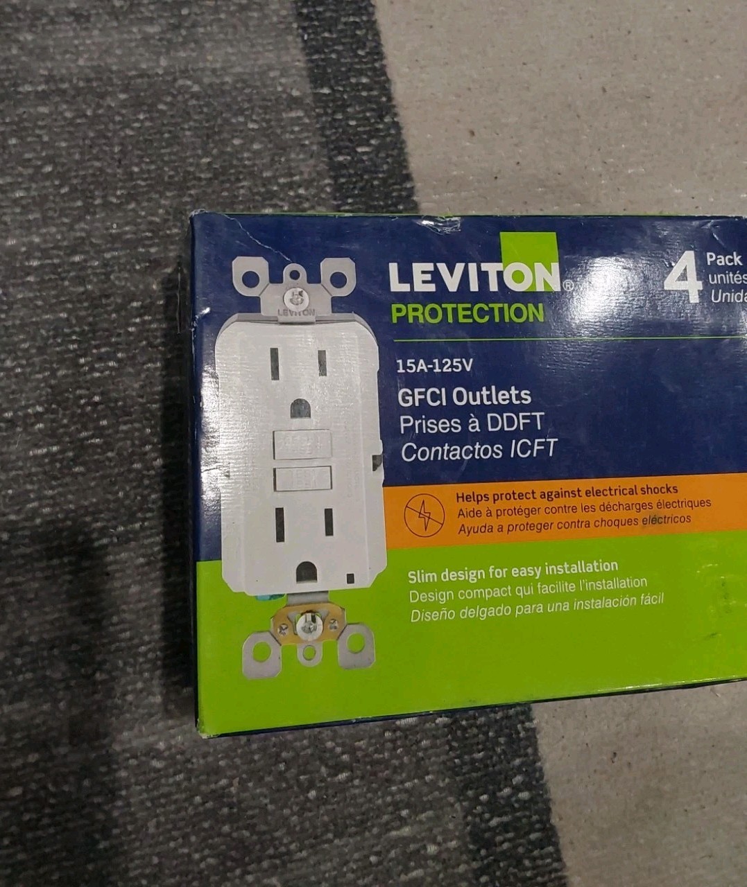 Leviton M22 GFNT1-4W 15A 125V GFCI Duplex Wall Outlet (4-Pack) White – NEW B3