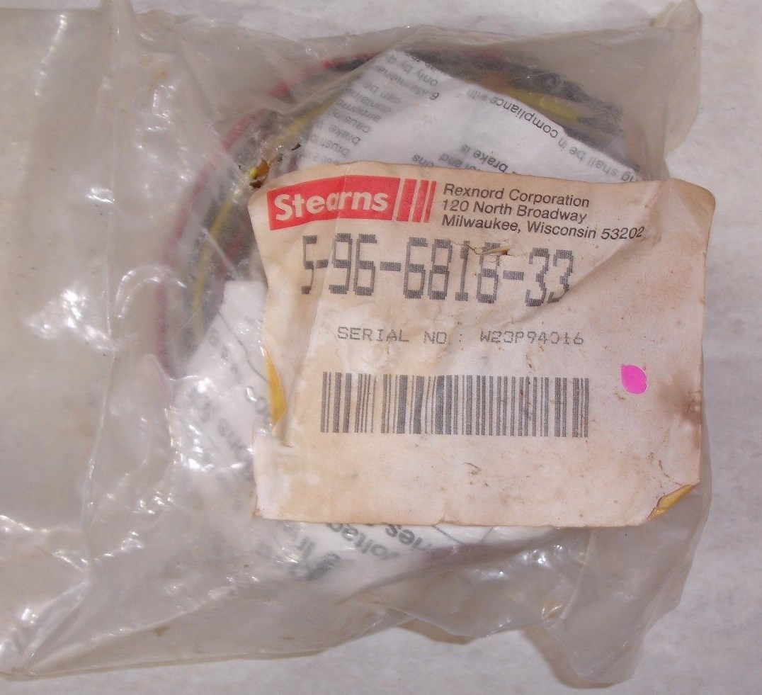 New Stearns Brake Coil Kit 5-96-6818-33 200VDC 6-3-82000-09 coil