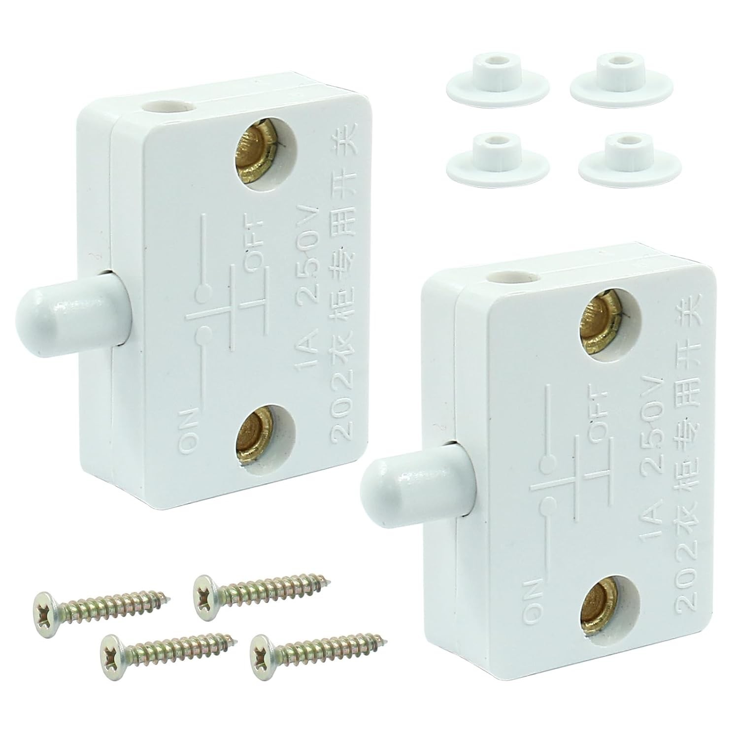 2Pcs Cabinet Door Switch, Closet Light Wardrobe Touch Switches for Cabinet Cl