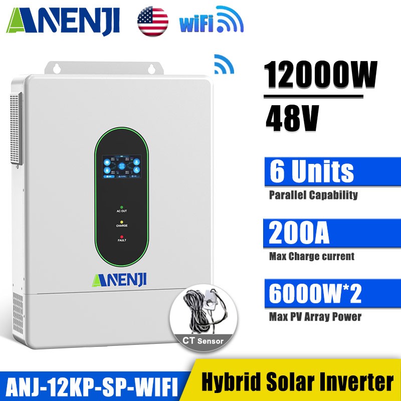 16KWh 48V 314Ah LiFePO4 Lithium Battery + 12KW Solar Inverter 120V 240V AC WIFI