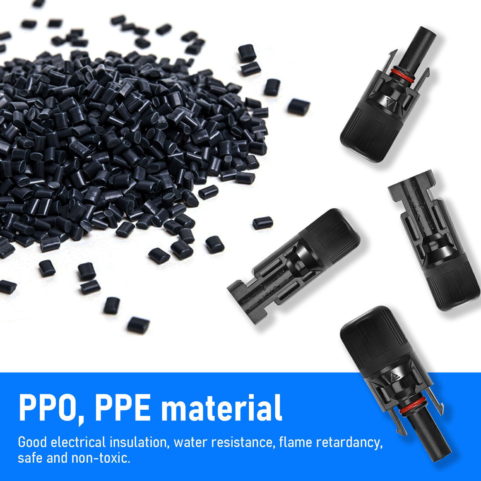 Waterproof Solar Connectors with Spanner Solar Panel Cable Connectors 5-20 Pairs