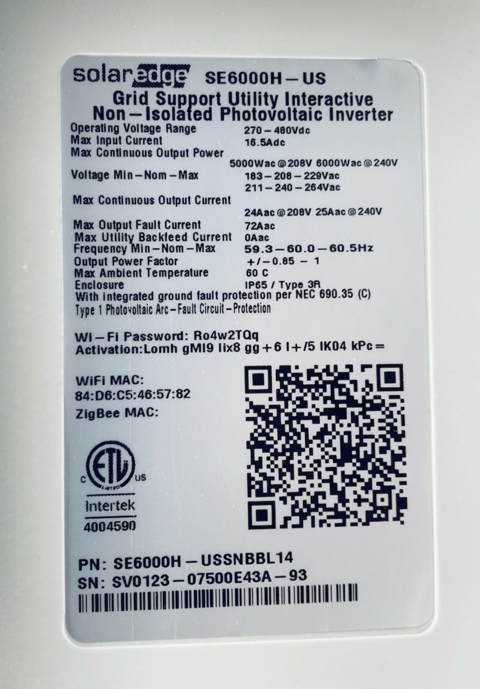 Solaredge SE6000H – USSNBBL14 ENERGY HUB w/ RGM & Consumption Monitoring