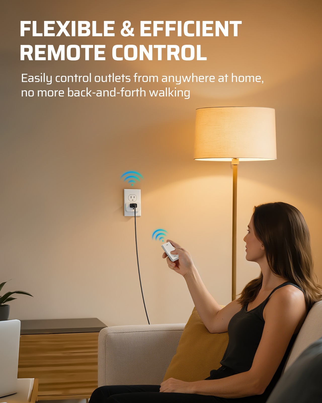 DEWENWILS No Wiring Wireless Light Switch Magnetic Remote Plug & Play 15A