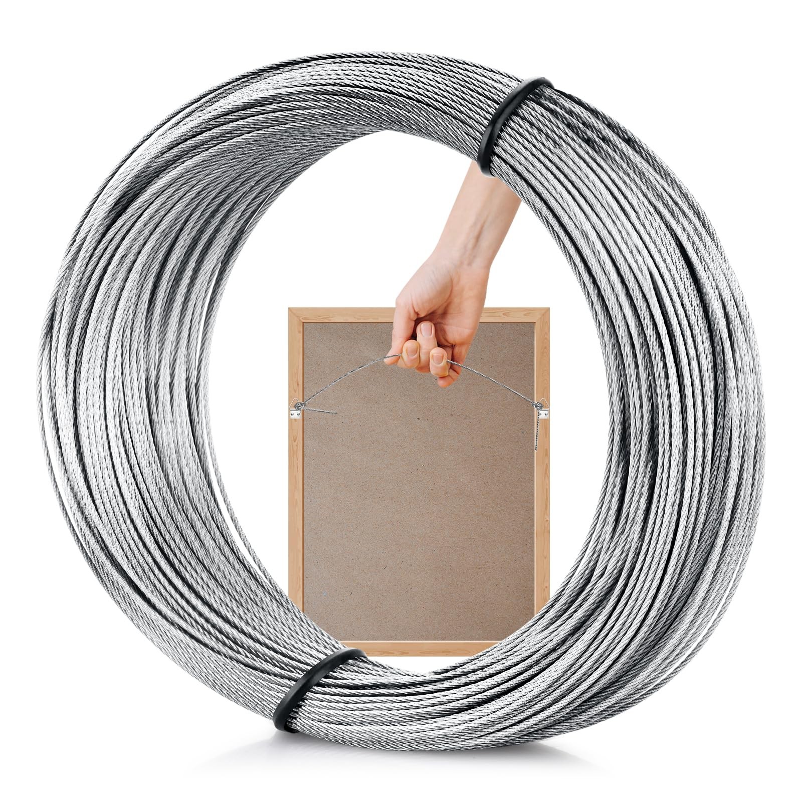Taocar Picture Hanging Wire, 100-Feet Wire Heavy 100 feet, silver