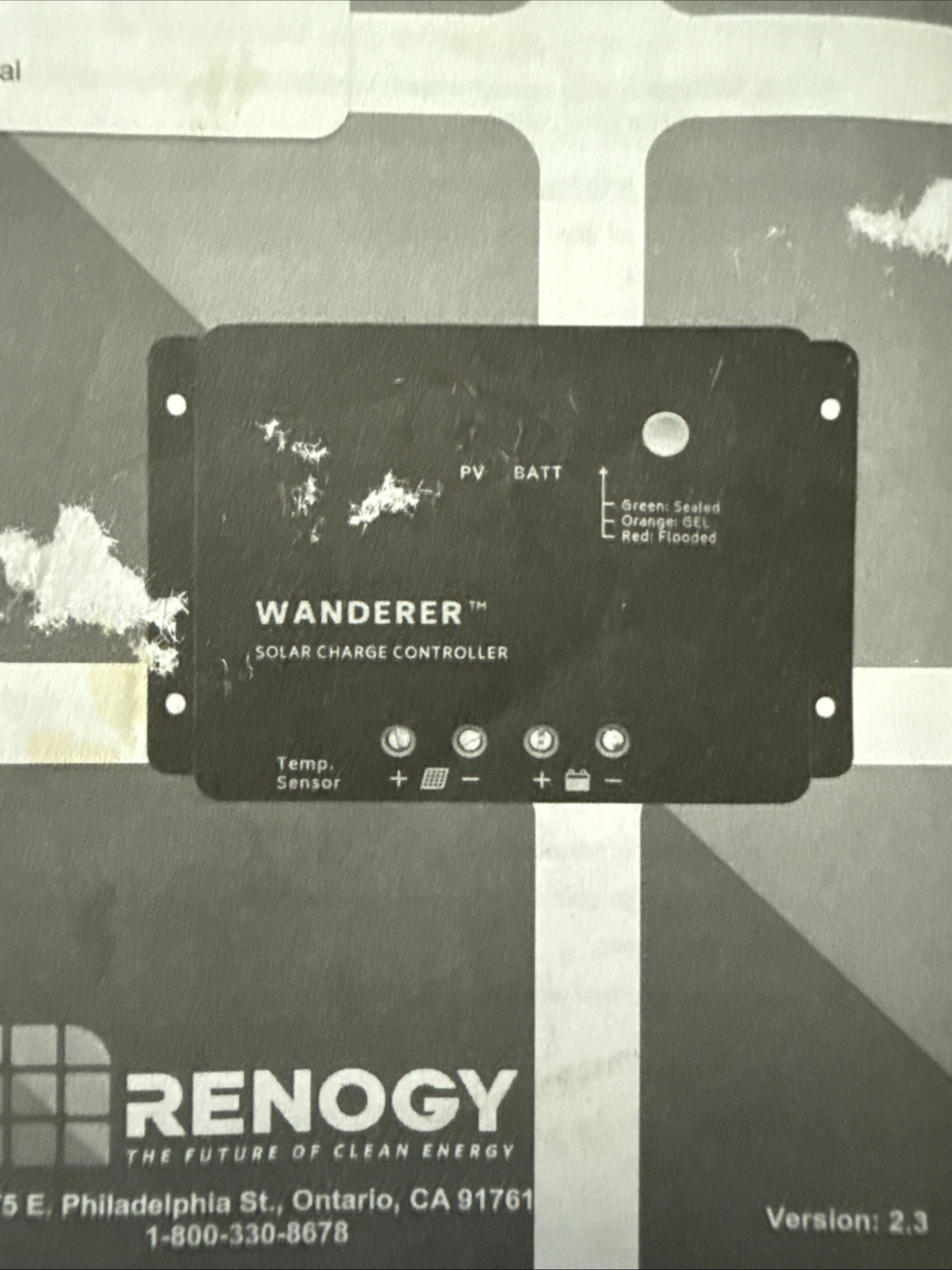 Renogy Wanderer 30A Solar Charge Controller 12V PWM CTRL-WND30-LI With Manual