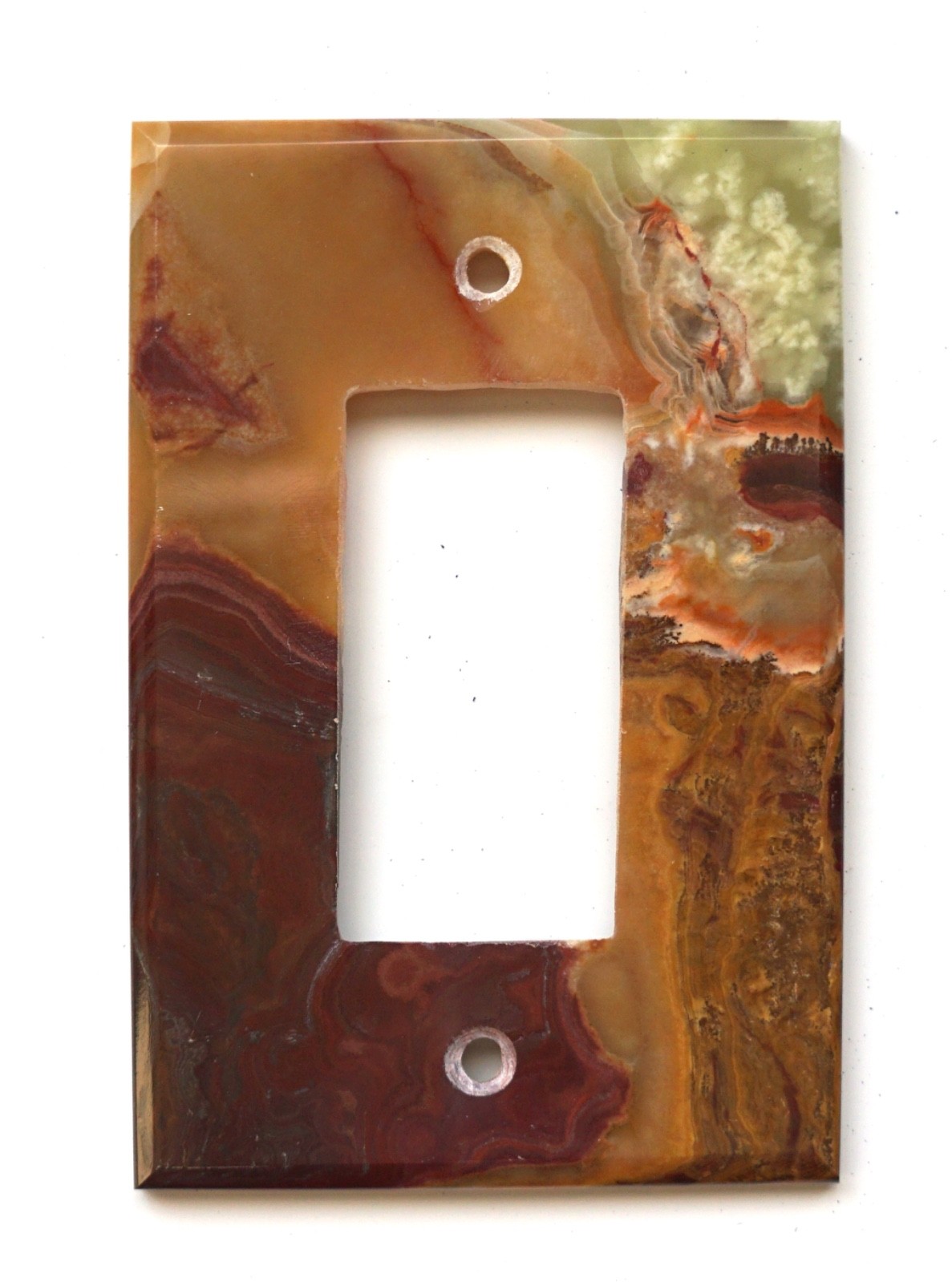 RED & GOLD ONYX – Single Rocker Switchplate (Rb08) – NEW ITEM!