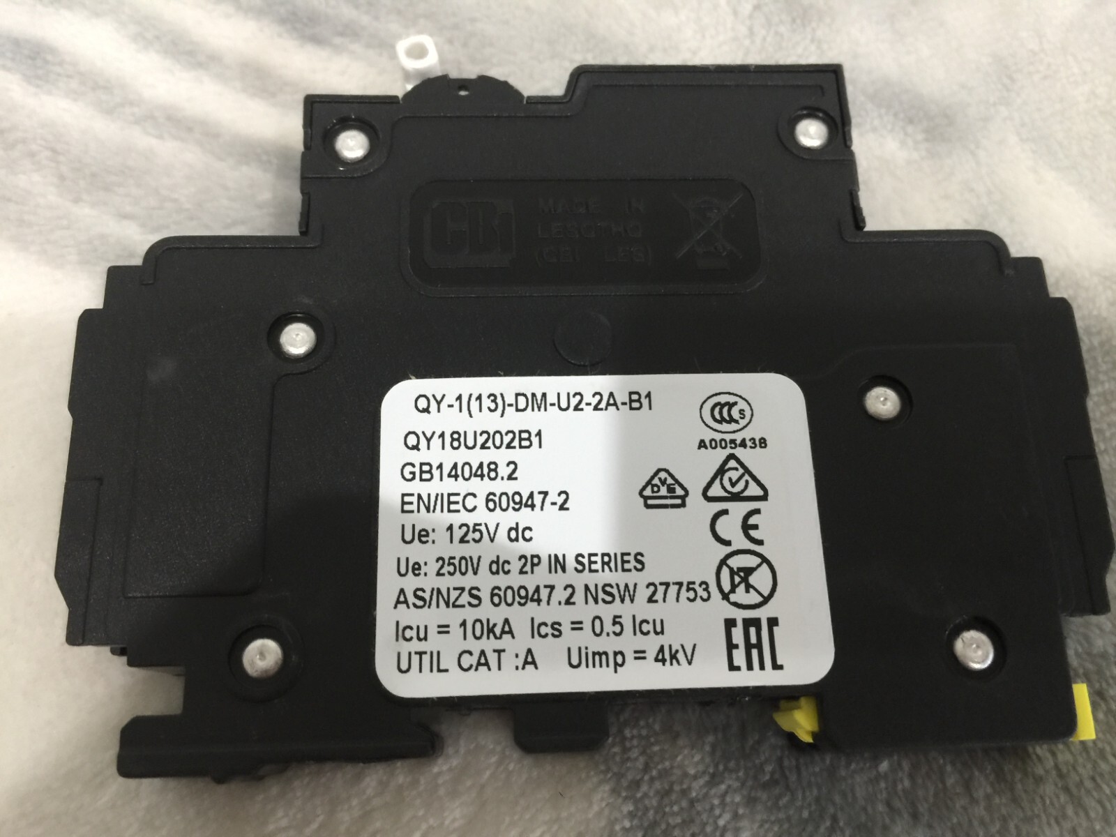Midnite Solar, Breaker, 2 Amp, 150Vdc, Din Rail Mount, MNEPV2 New