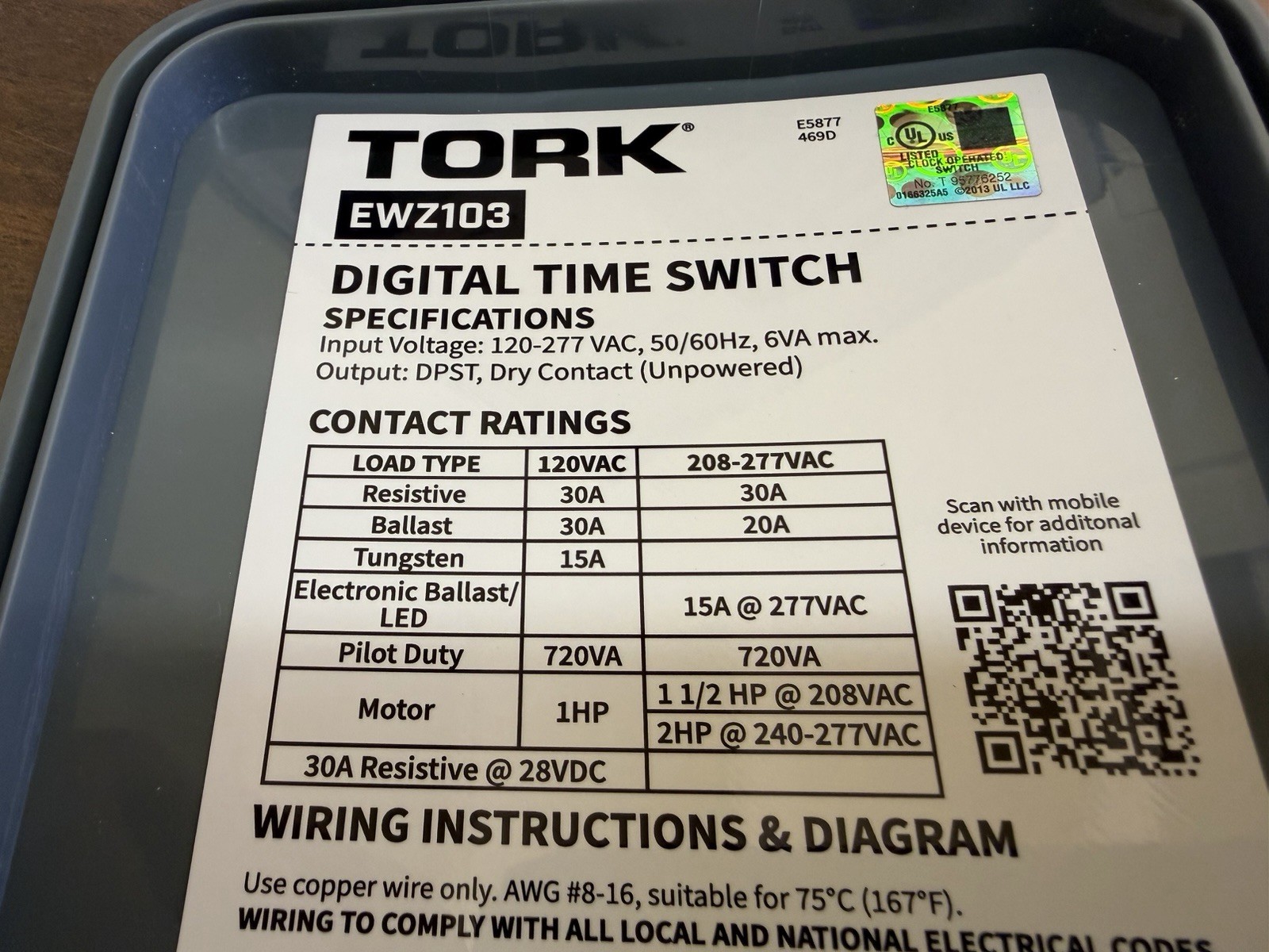 Tork EWZ103 Multipurpose Control Astronomical Switch NEW