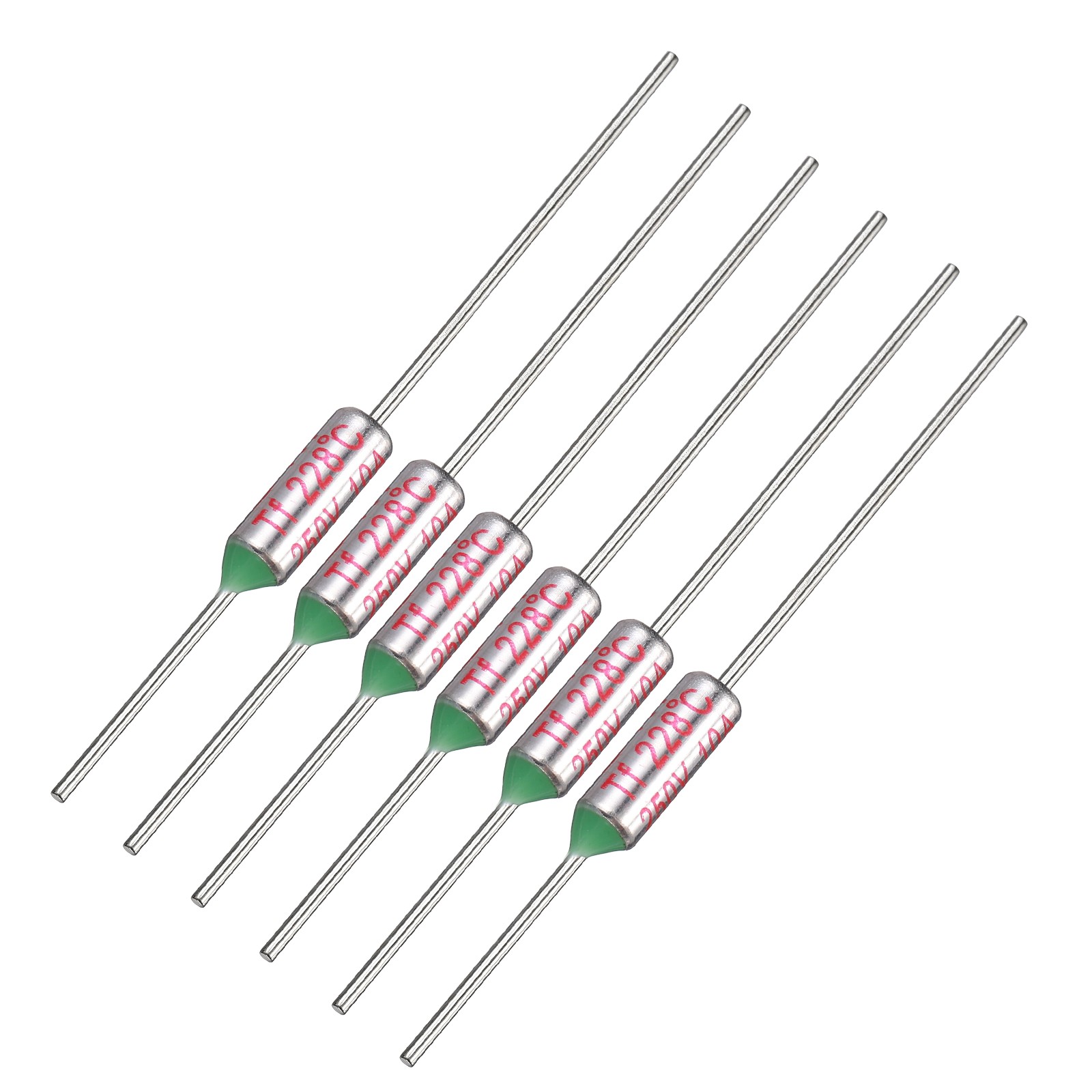 6Pcs Metal Temperature Thermal Fuse 228°C/442.4°F 10A 250V Cutoff Thermal Fuse