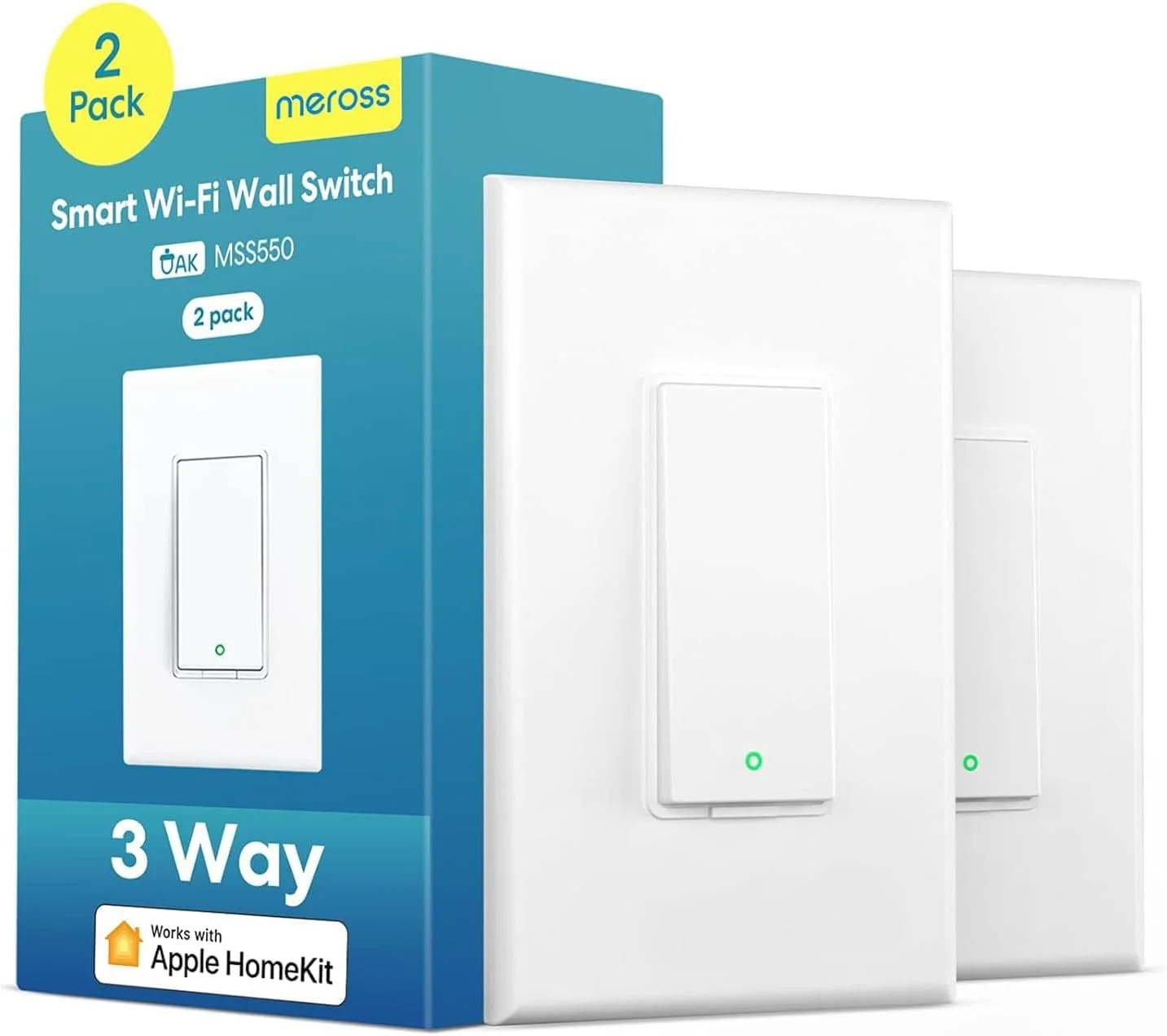 3 Way Smart Switch, Meross Smart Light Switch Supports Apple HomeKit, Siri, Alex