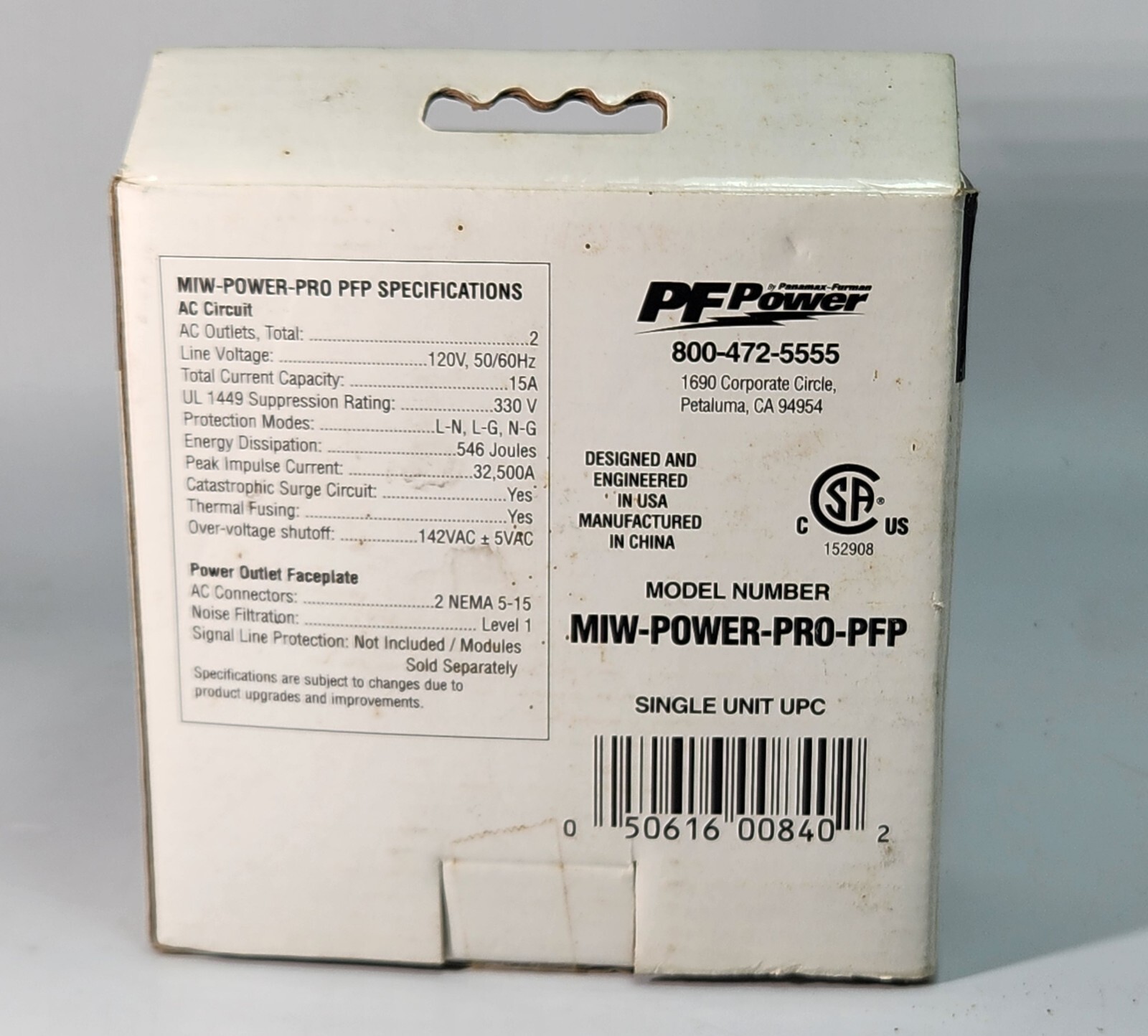 NEW Panamax Max-In-Wall PFPower MIW-POWER-PRO-PFP Surge Protector Outlet DIY