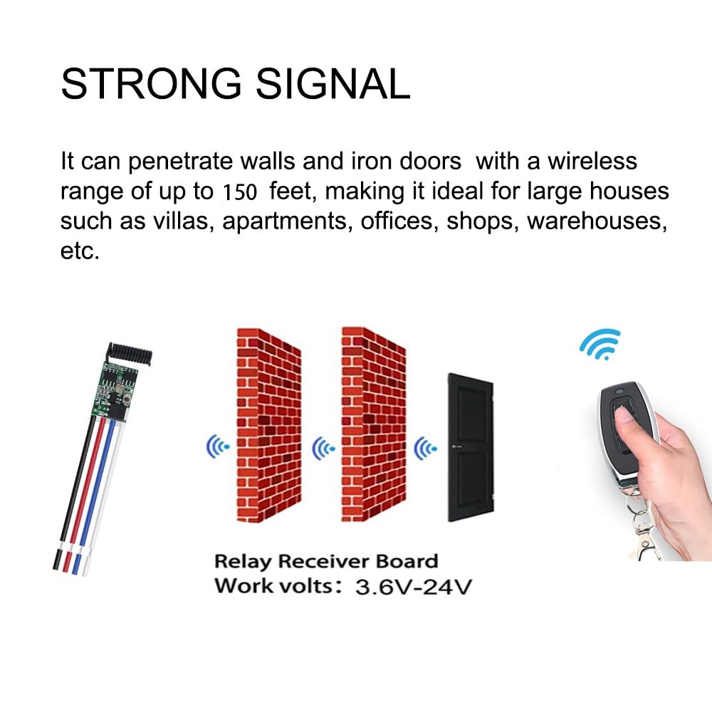 12V Remote Control Light Switch DC3.6V/5V/12V/24V 3A Relay Mini Wireless Ligh…