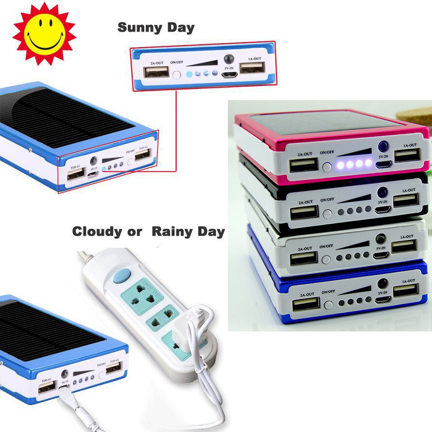 80,000mAh Solar Power Bank 2 USB Charging Solar Panel Battery Charger 20LED
