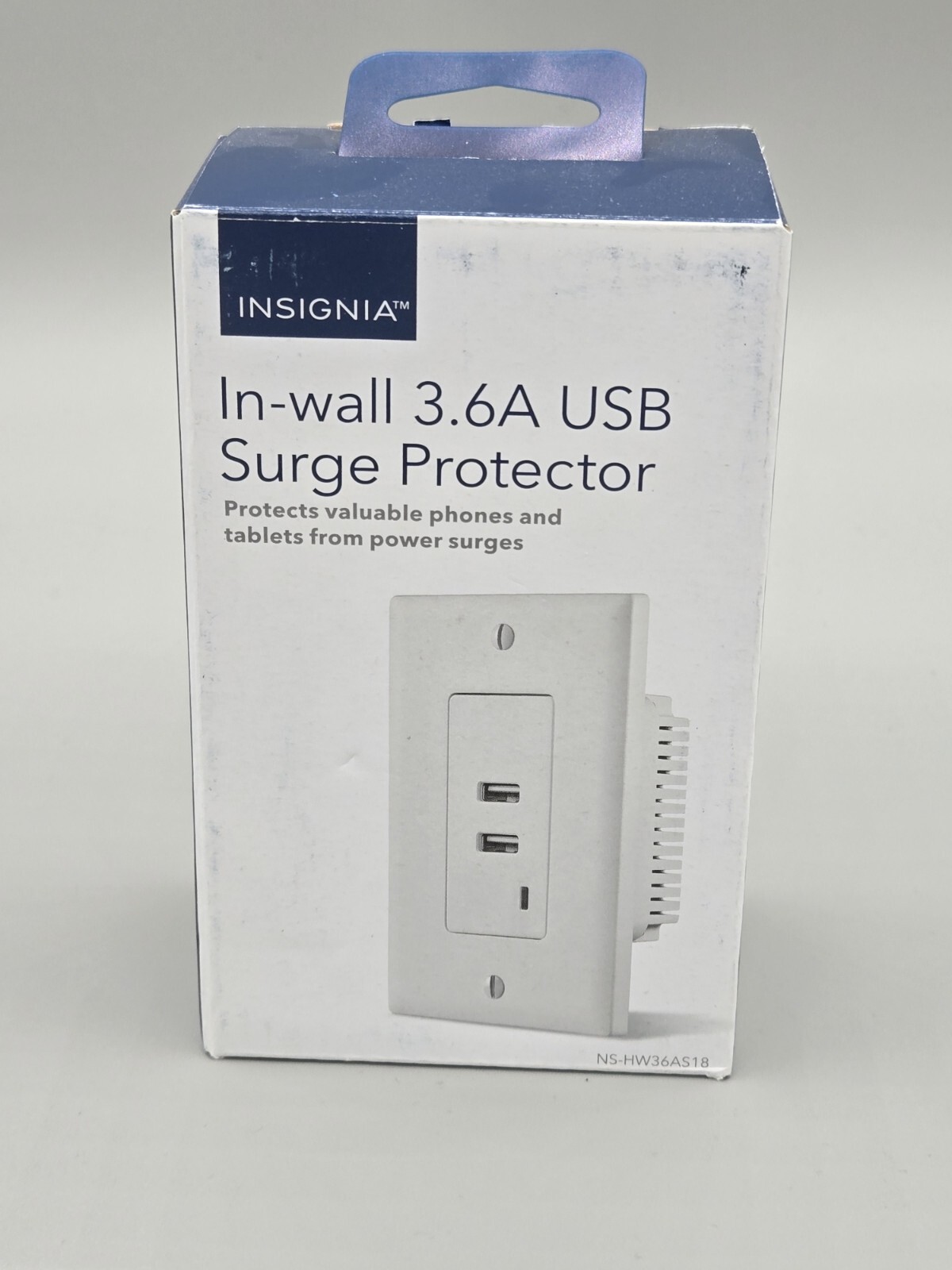 Insignia 3.6A 5V Surge Protected Dual USB Charging Outlet Single Gang