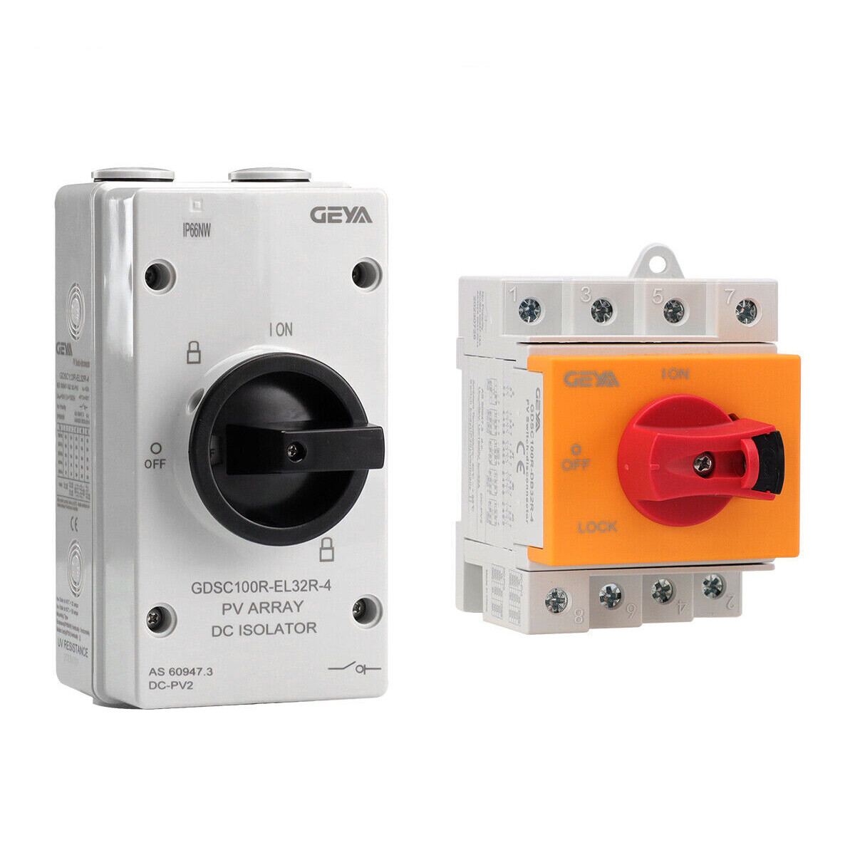 GEYA Solar Photovoltaic Isolator Breaker PV Disconnect Switch DC 1000/1200V 32A