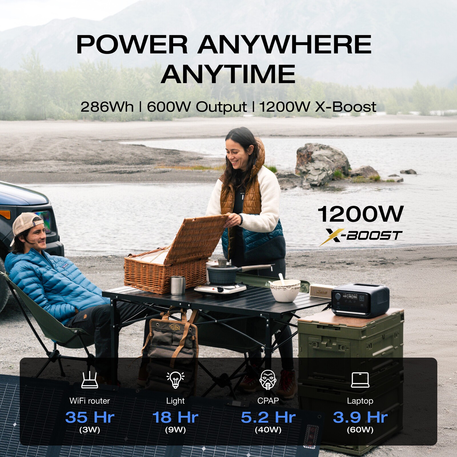 EcoFlow River 3 Plus 286Wh Wireless Boost Combo & 5000mAh RAPID Power Bank
